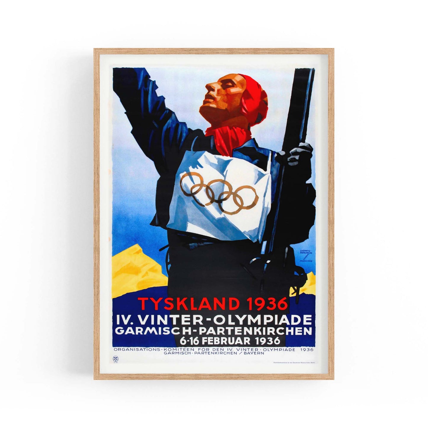 Olympic Games Germany (1936) Vintage Wall Art - The Affordable Art Company