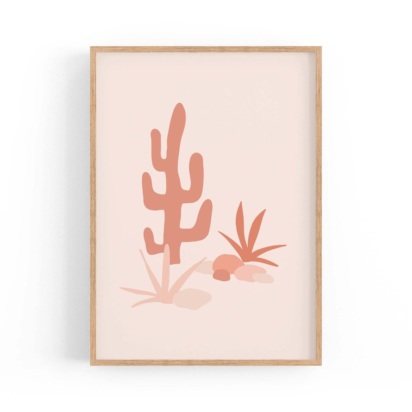 Minimal Cactus Retro Landscape Desert Wall Art #2 - The Affordable Art Company