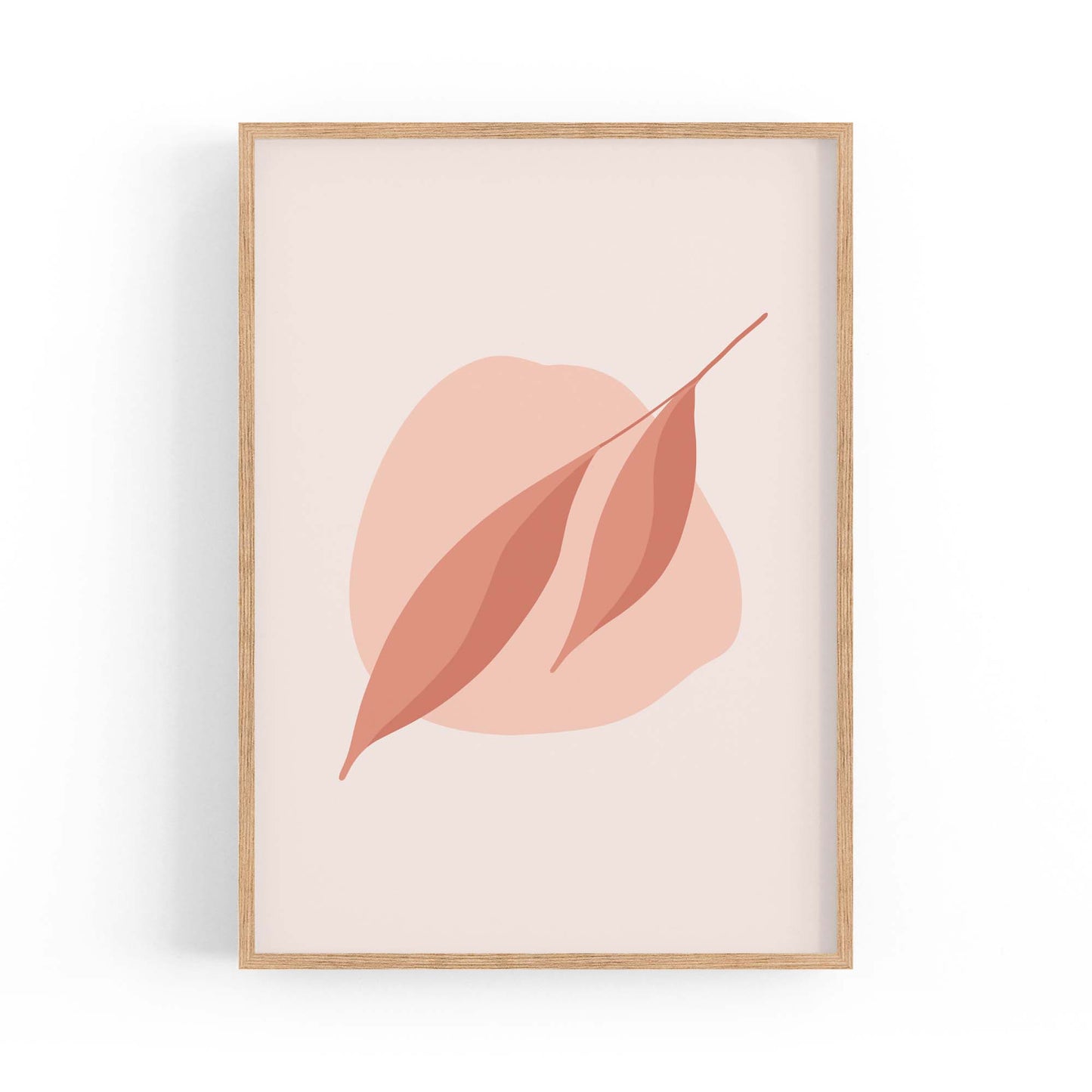 Minimal Leaf Pink & Pastel Retro Abstract Wall Art #1 - The Affordable Art Company