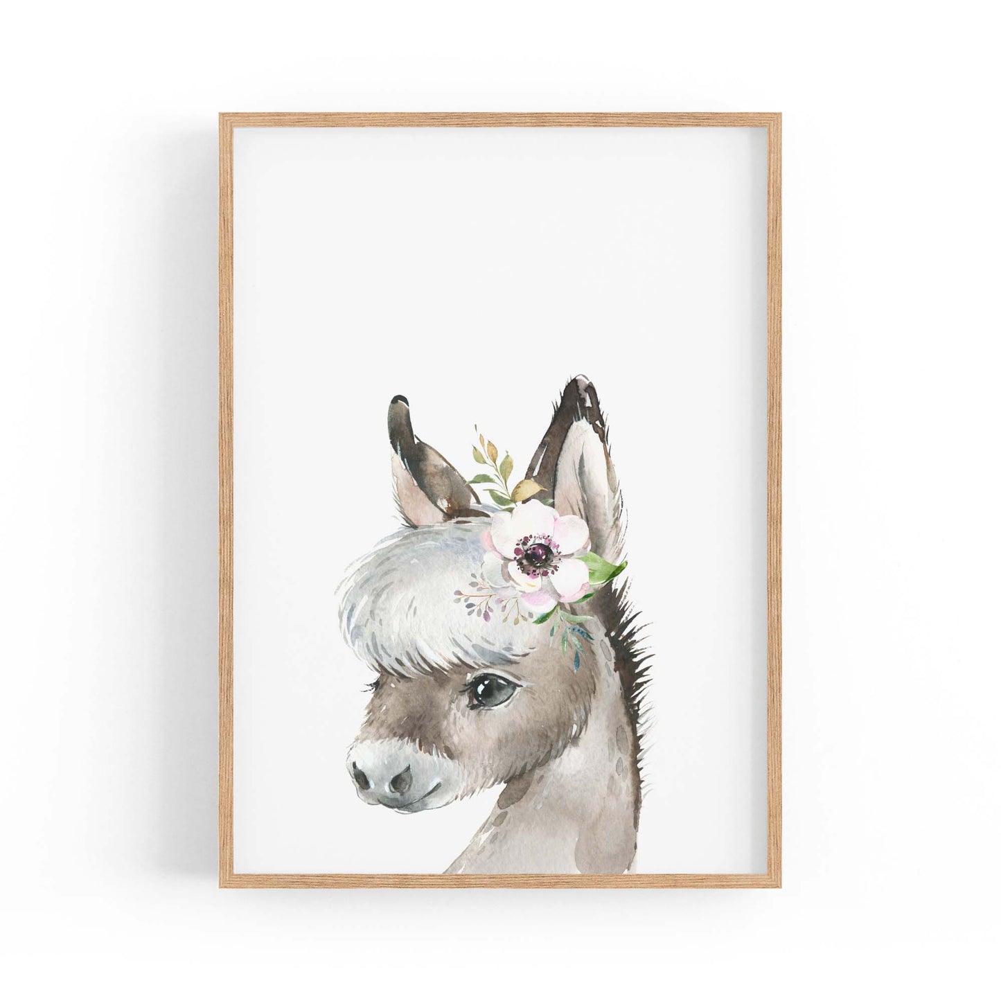 Cute Baby Donkey Nursery Animal Gift Wall Art - The Affordable Art Company