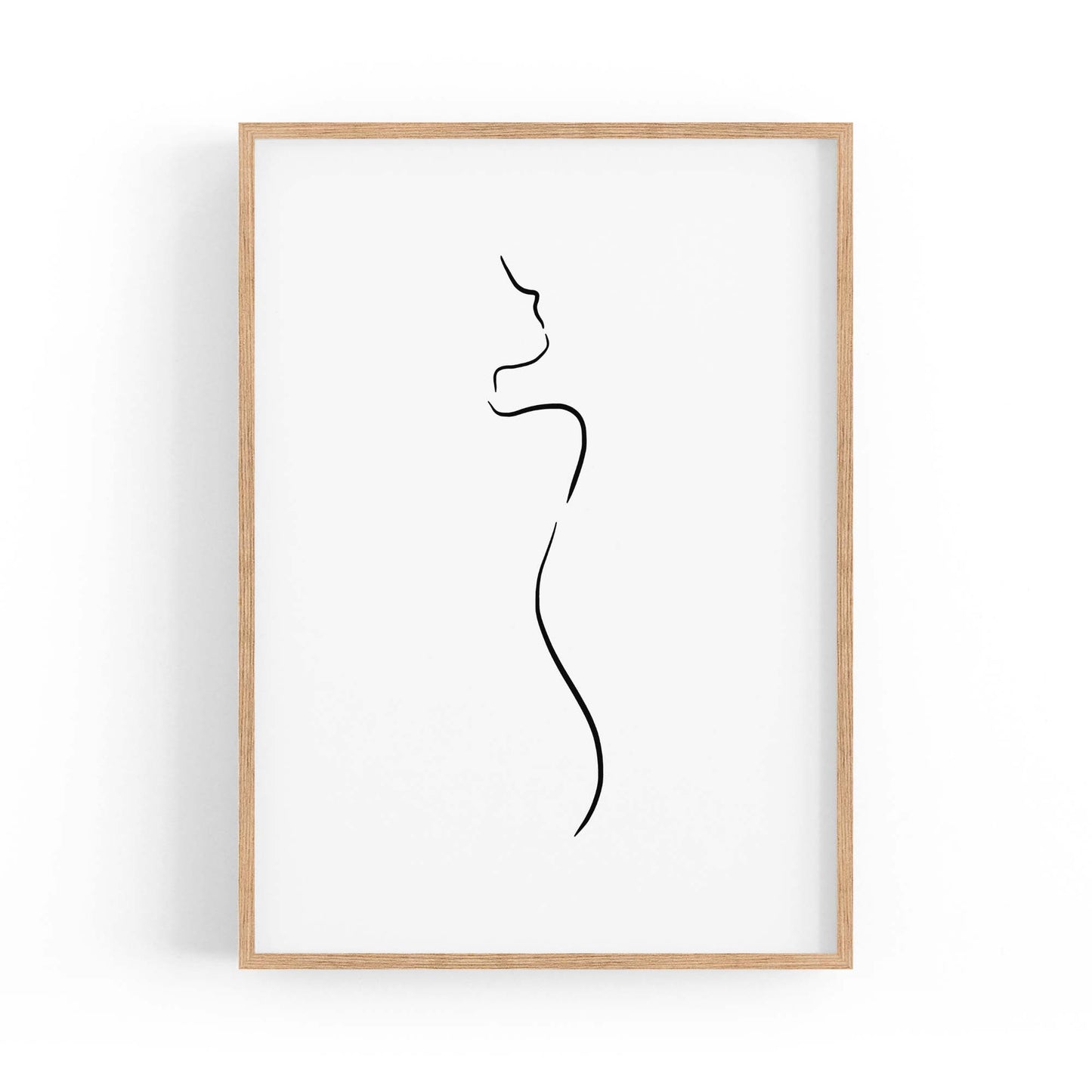 Female Body Nude Minimal Line Drawing Wall Art #1 - The Affordable Art Company