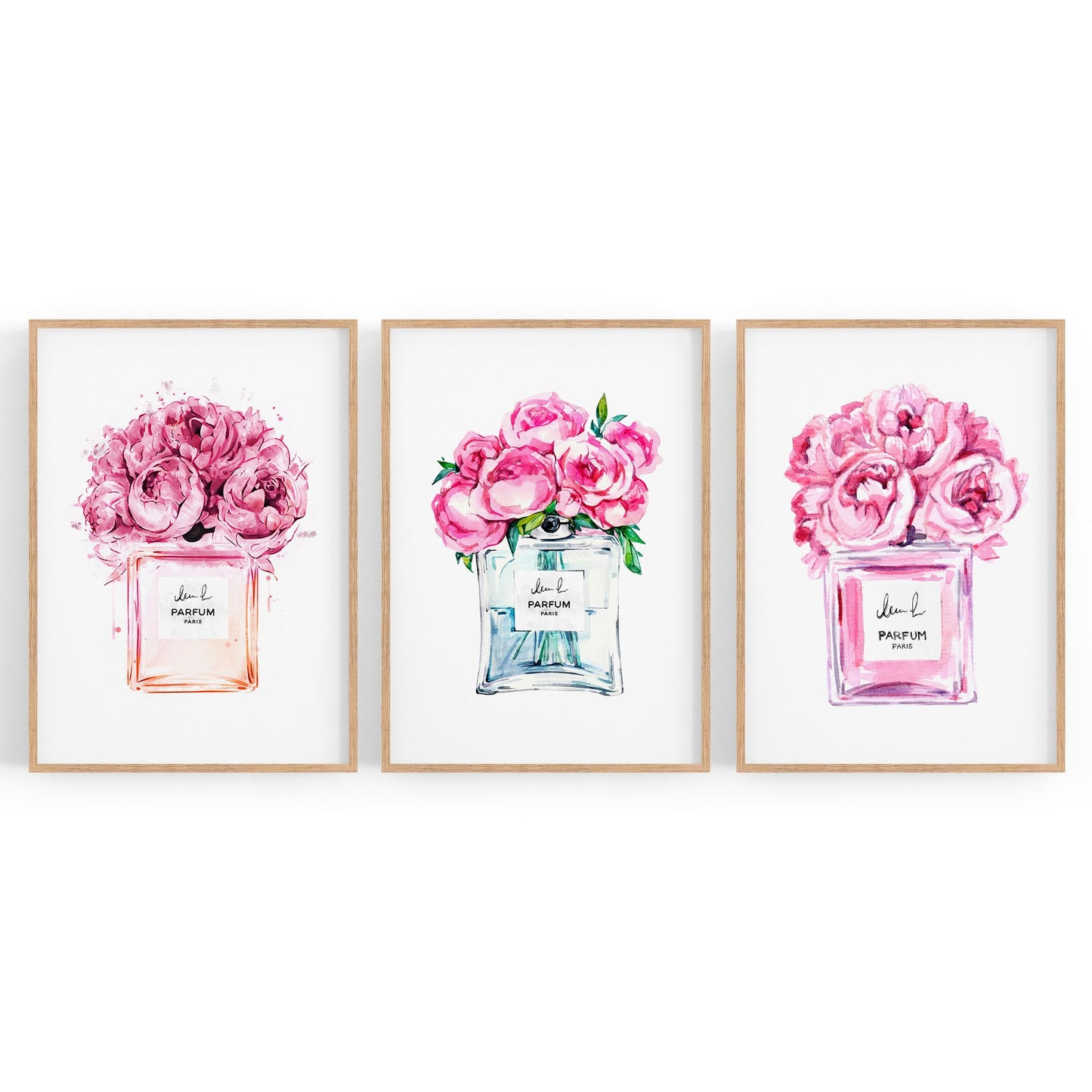 Set of Perfume Bottle Fashion Bedroom Wall Art #6 - The Affordable Art Company