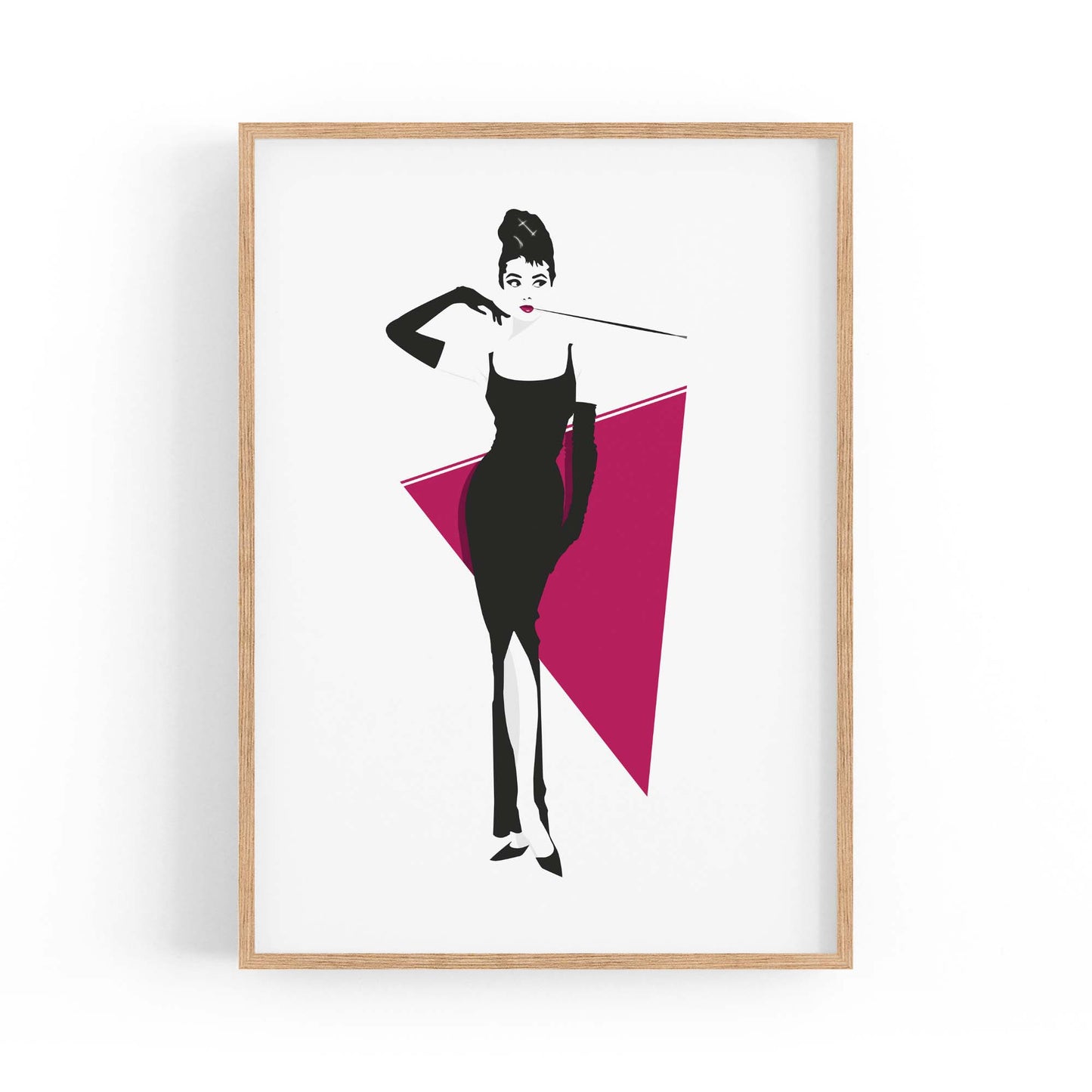 Audrey Hepburn Fashion Minimal Bedroom Wall Art #2 - The Affordable Art Company