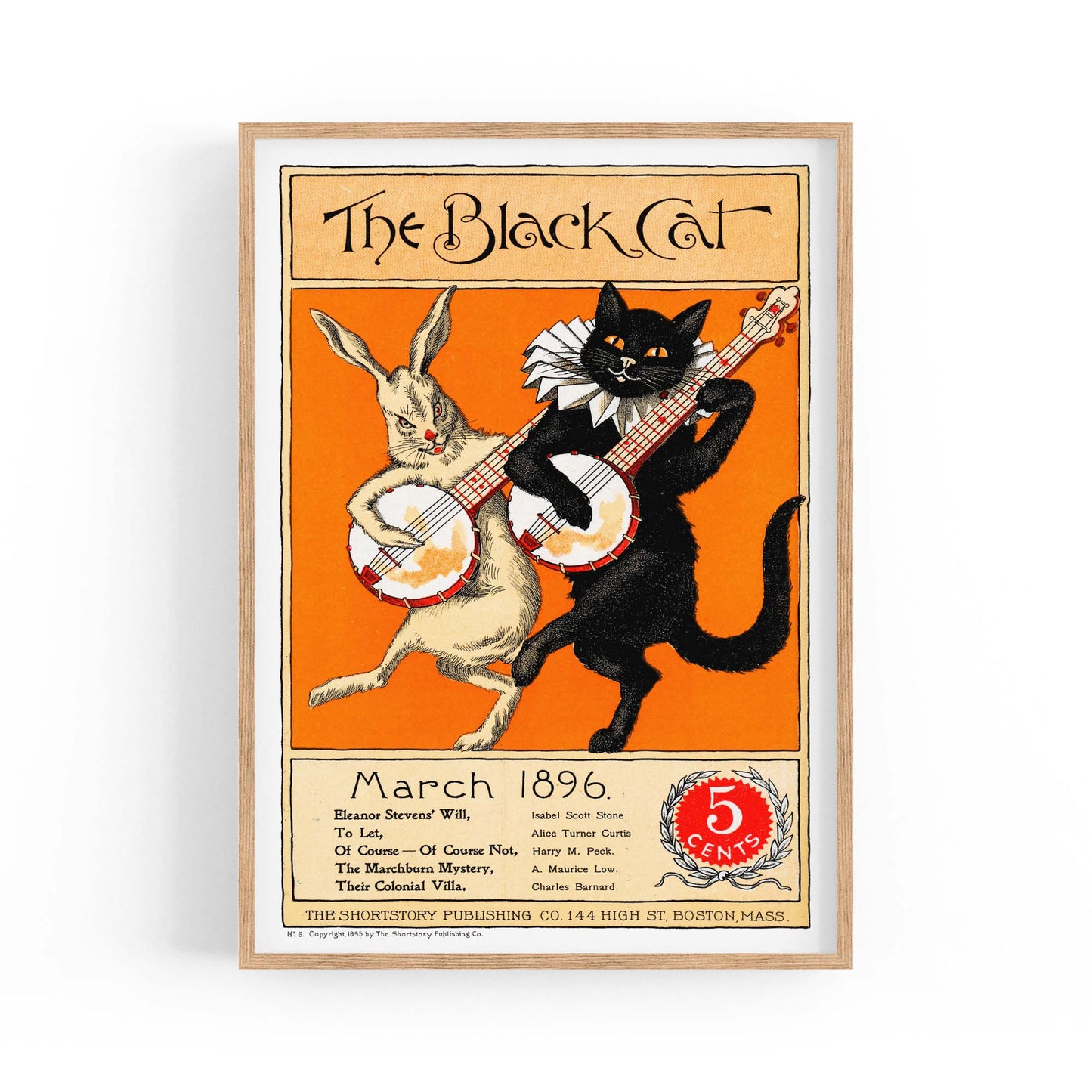The Black Cat Vintage Cafe Advert Wall Art - The Affordable Art Company