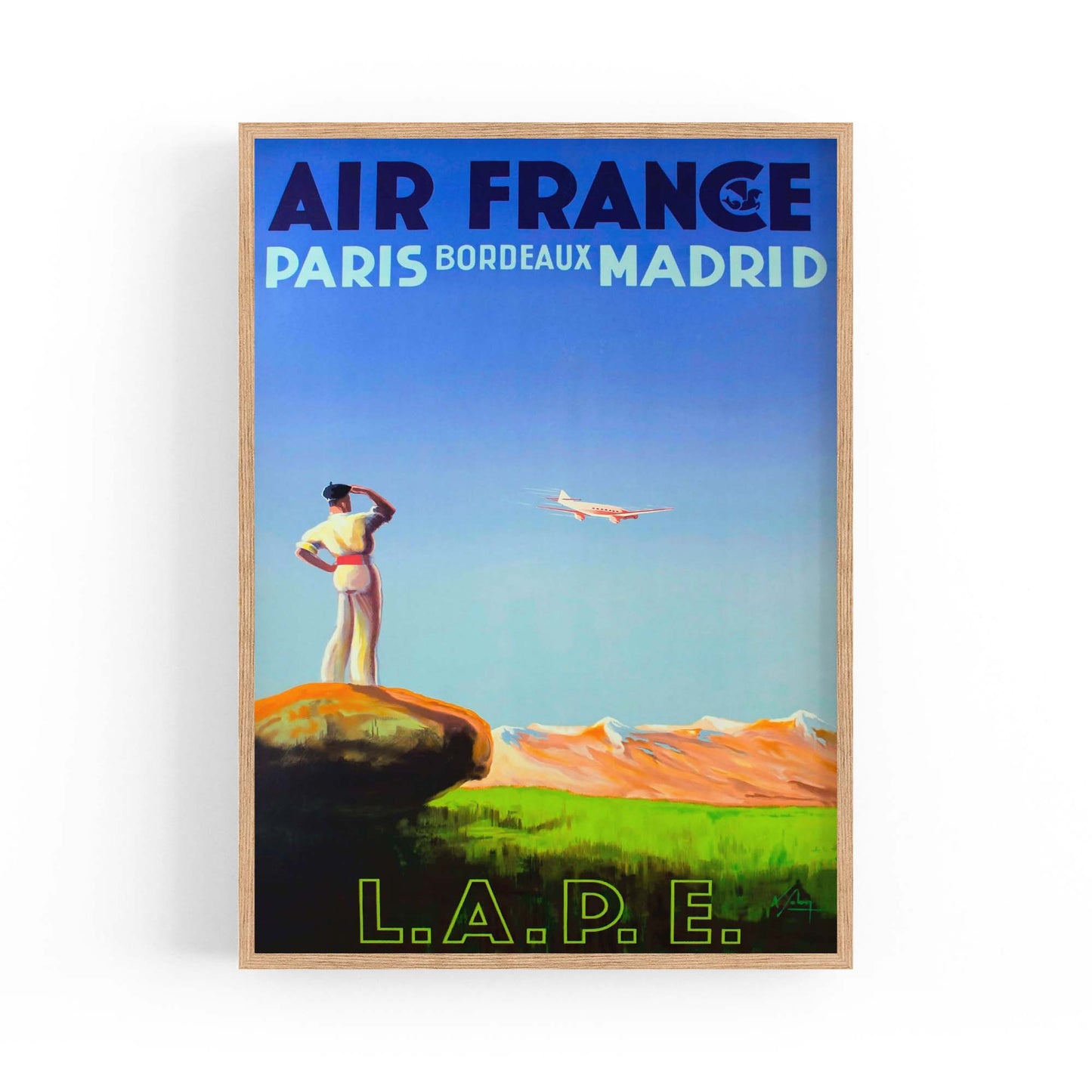 Paris, Bordeaux & Madrid by Air France Vintage Travel Advert Wall Art - The Affordable Art Company