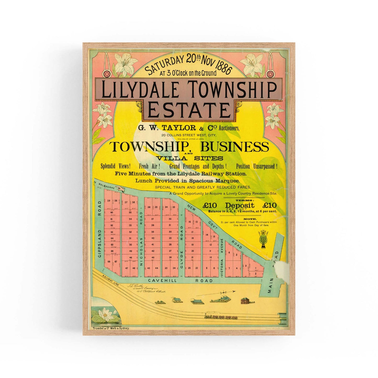Lilydale Victoria Vintage Real Estate Advert Wall Art #3 - The Affordable Art Company