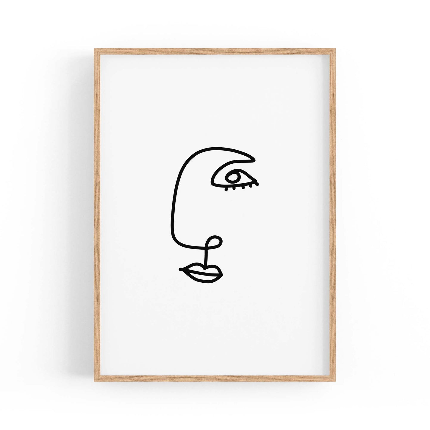 Minimal Abstract Line Face Modern Wall Art #6 - The Affordable Art Company