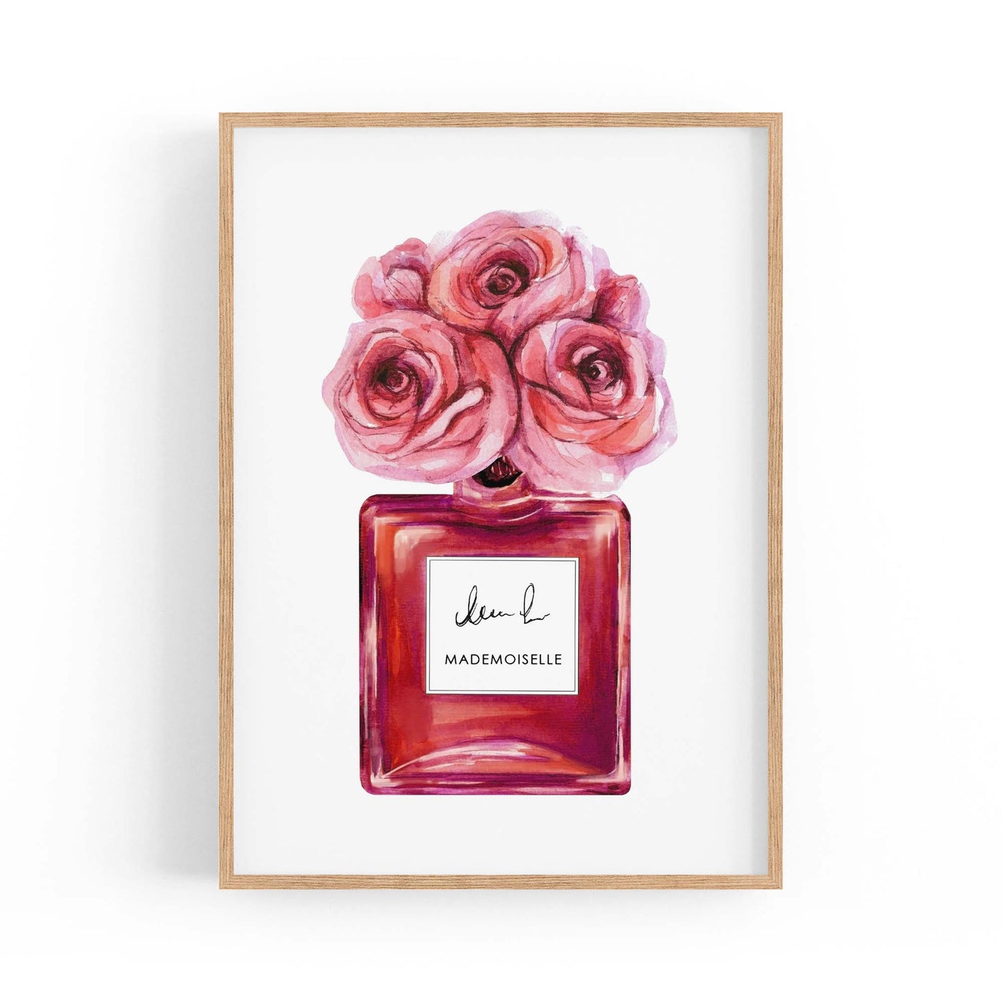 Pink Floral Perfume Bottle Fashion Flowers Wall Art #3 - The Affordable Art Company