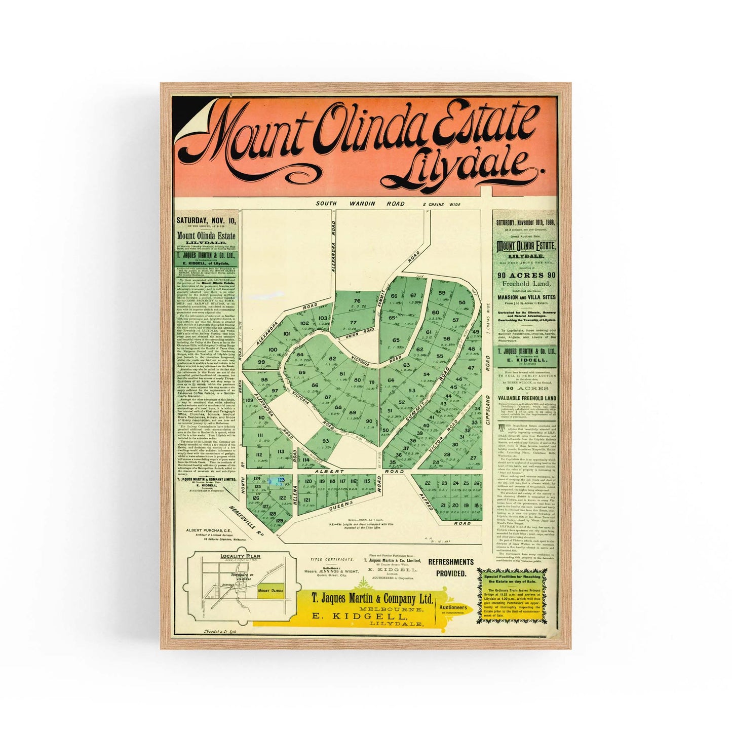 Lilydale Victoria Vintage Real Estate Advert Wall Art #2 - The Affordable Art Company
