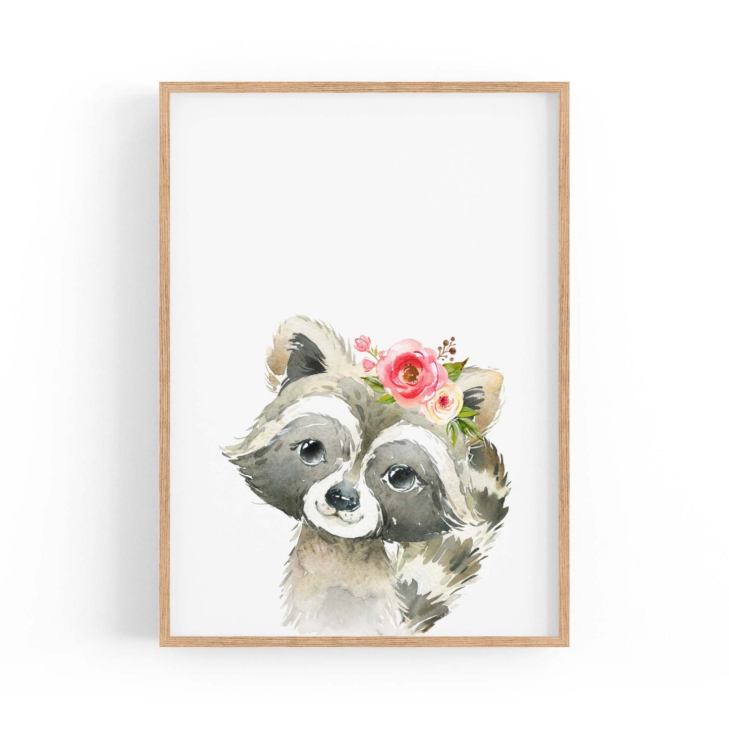 Cute Baby Raccoon Nursery Animal Gift Wall Art - The Affordable Art Company