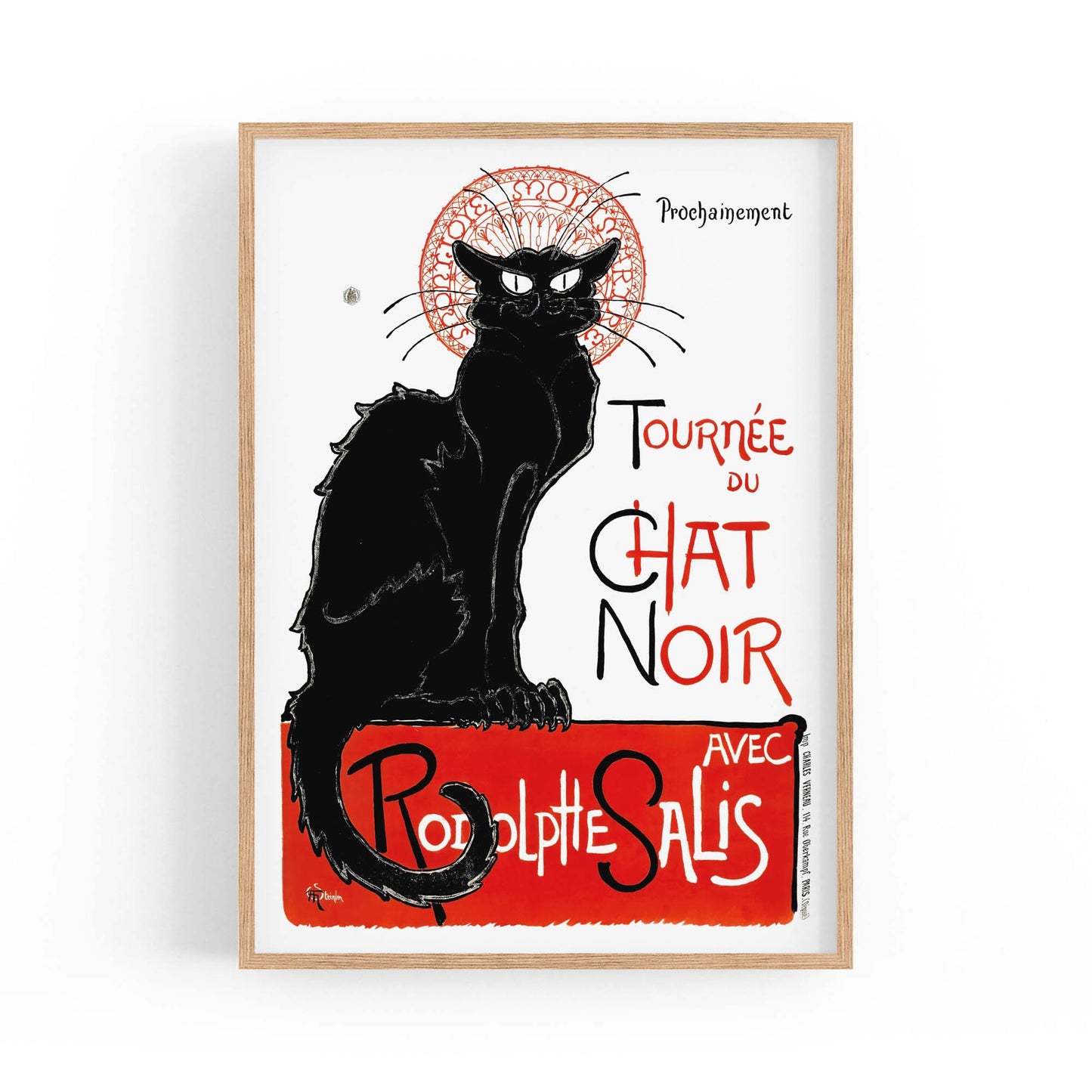 French Chat Noir Black Cat Vintage Advert Wall Art - The Affordable Art Company