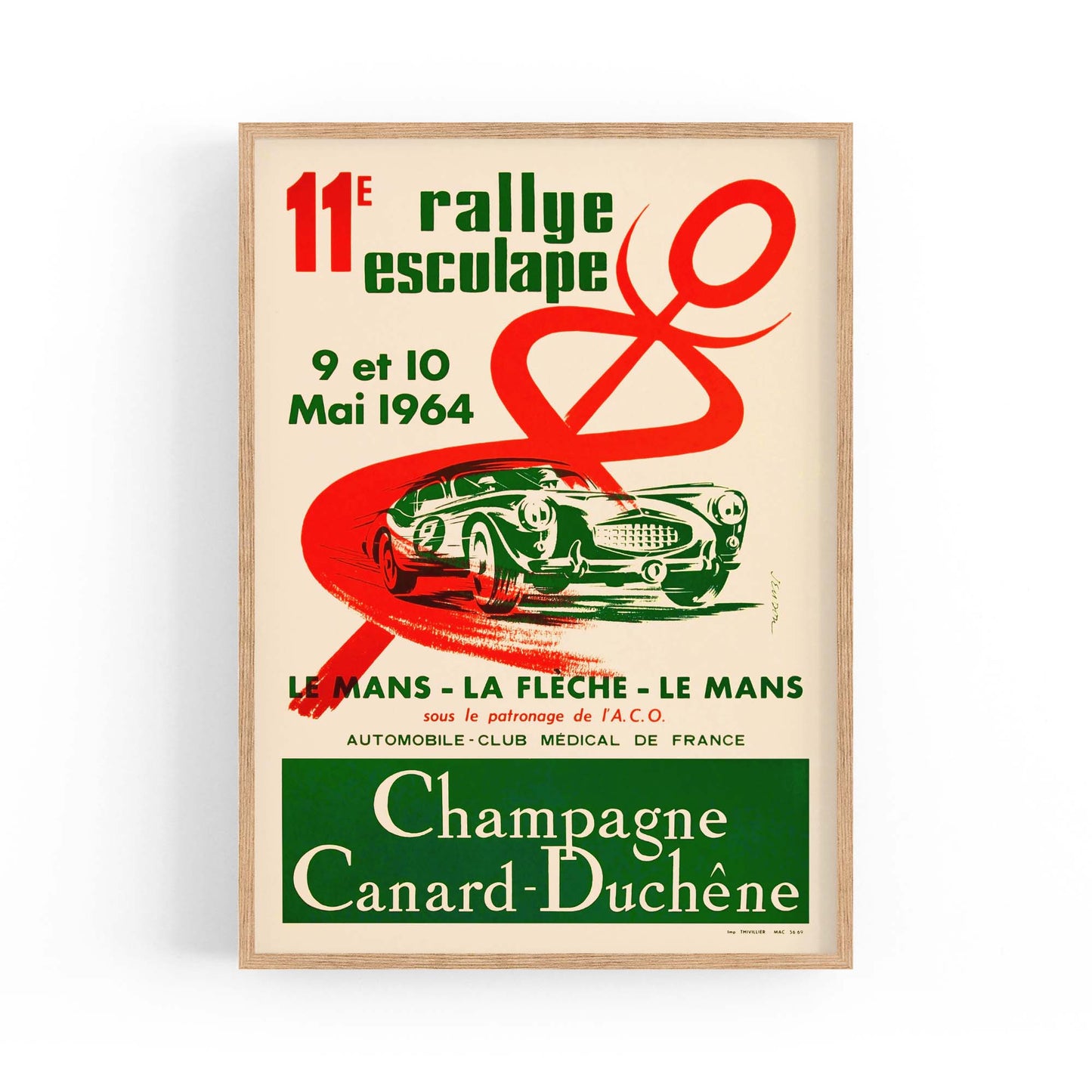 French Motorsport Vintage Advert Garage Wall Art - The Affordable Art Company
