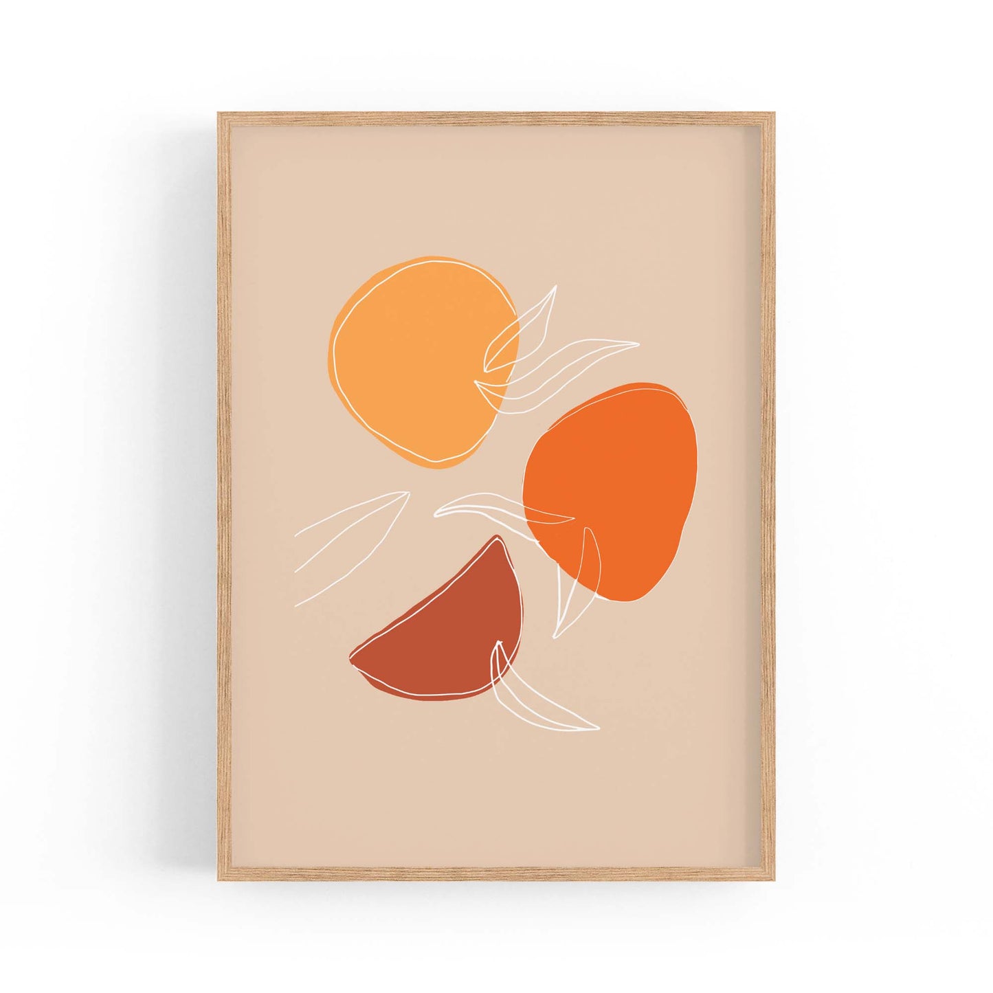 Retro Peach Fruit Kitchen Cafe Style Pastel Wall Art #1 - The Affordable Art Company