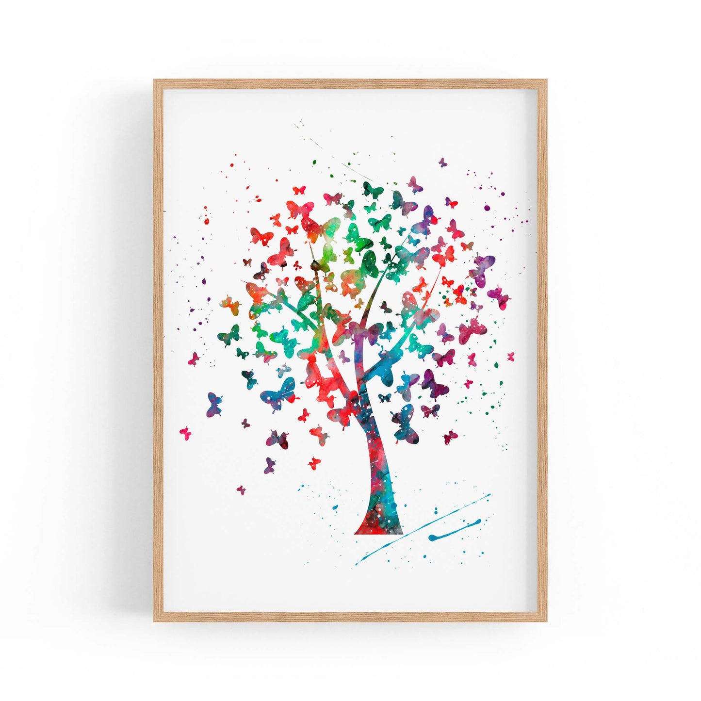 Butterfly Tree Cute Nursery Baby Toddler Wall Art - The Affordable Art Company