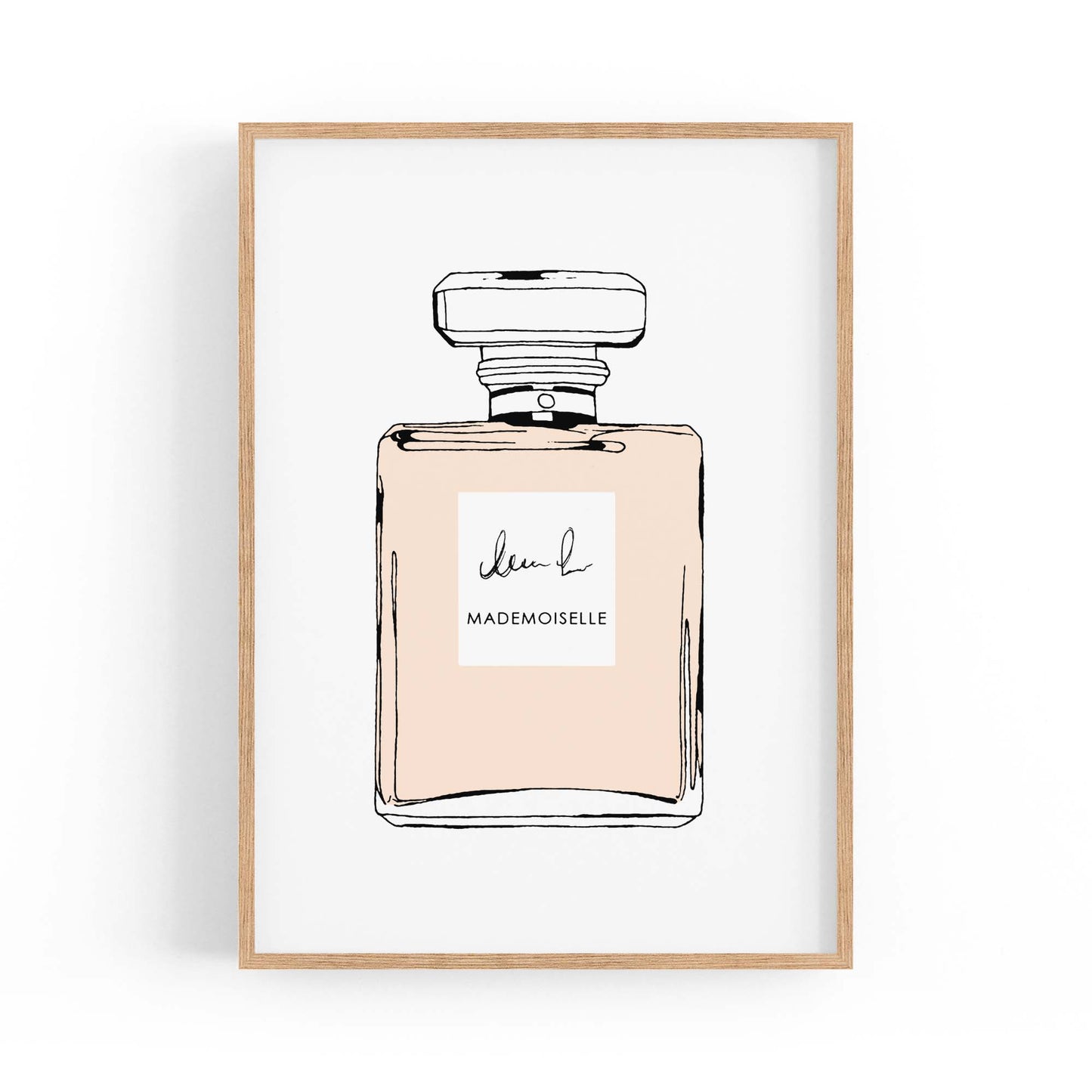 Peach Minimal Perfume Bottle Fashion Wall Art - The Affordable Art Company