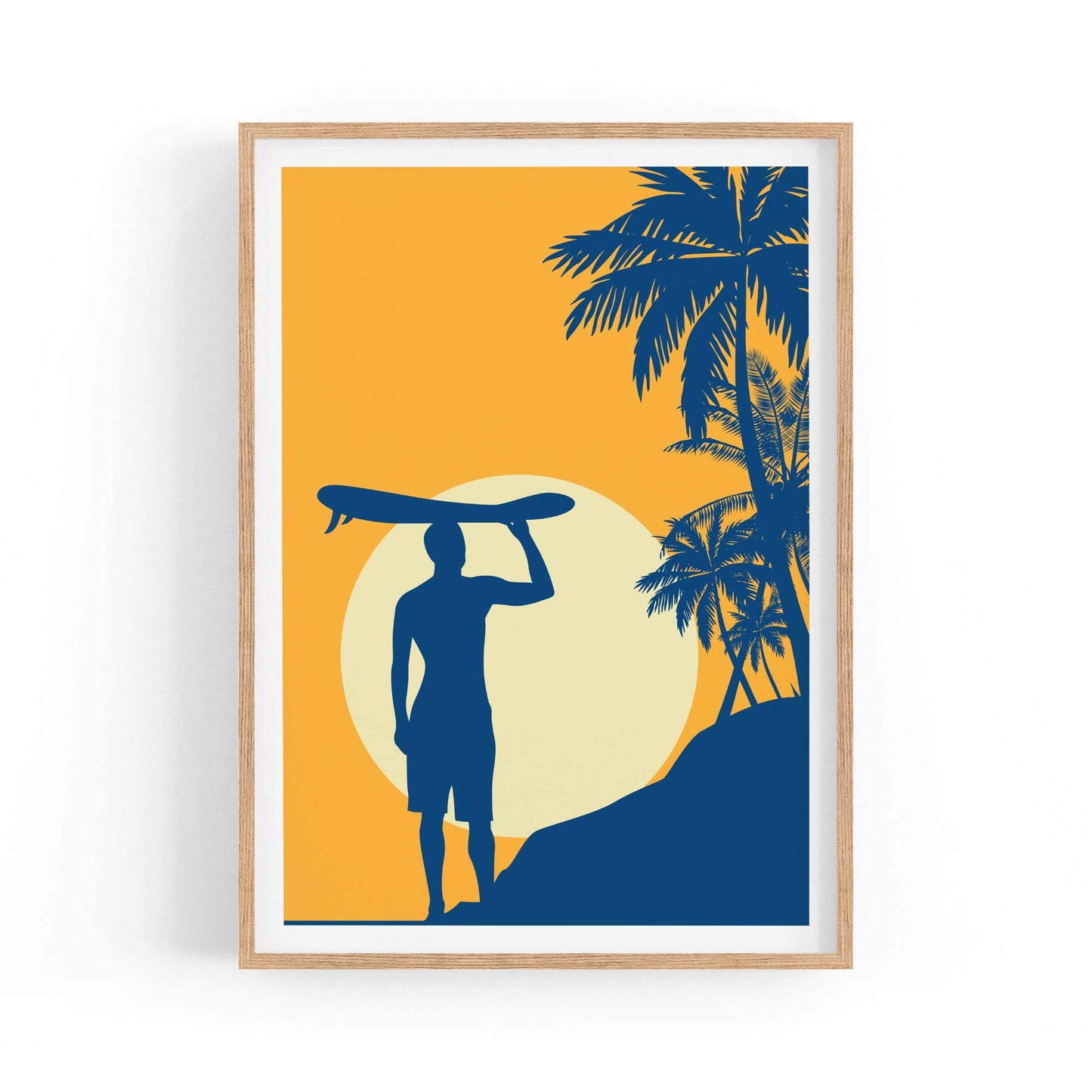 Retro Summer Surf Coastal Vintage Beach Wall Art #1 - The Affordable Art Company