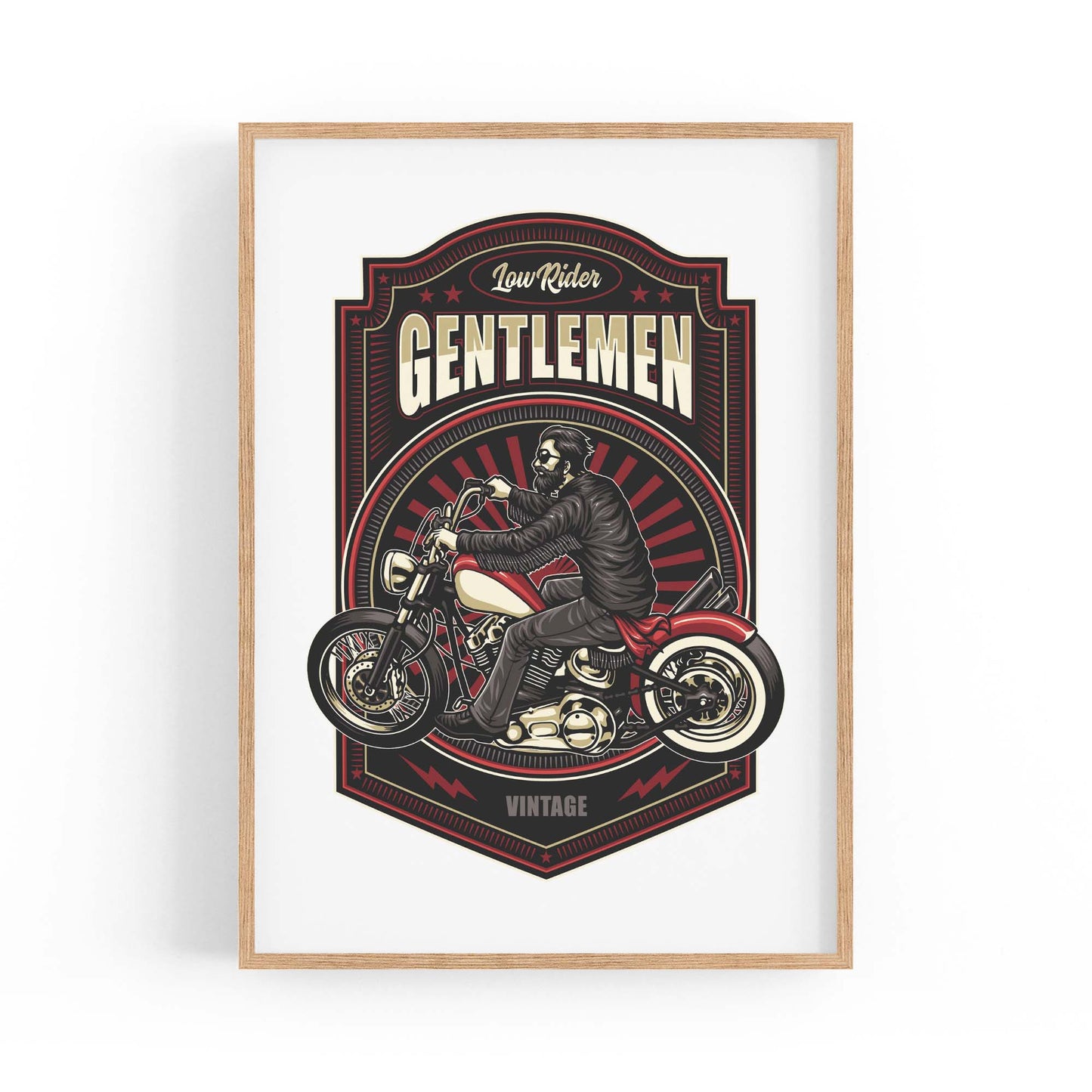Gentlemen Biker Man Cave Motorcycle Wall Art - The Affordable Art Company