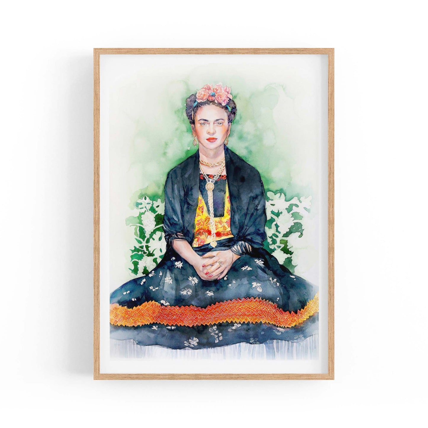 Frida Kahlo Watercolour Painting Fashion Wall Art - The Affordable Art Company