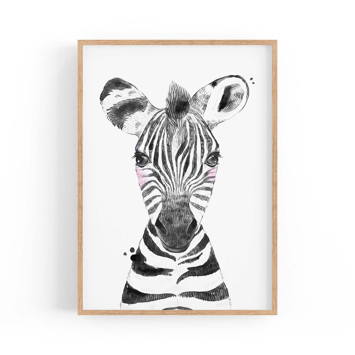 Cute Blushing Baby Zebra Nursery Animal Wall Art - The Affordable Art Company