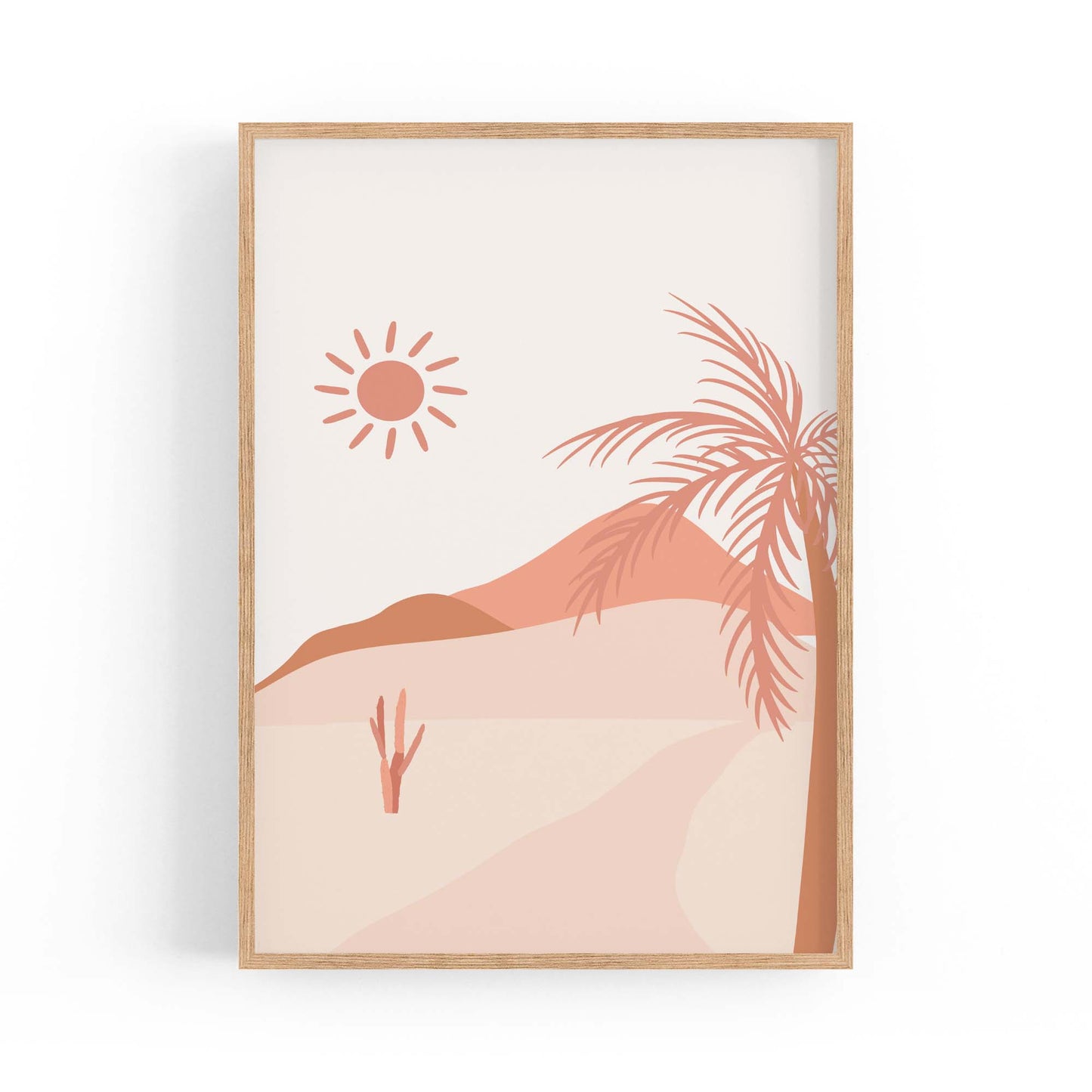 Minimal Beach Pink & Pastel Retro Wall Art - The Affordable Art Company