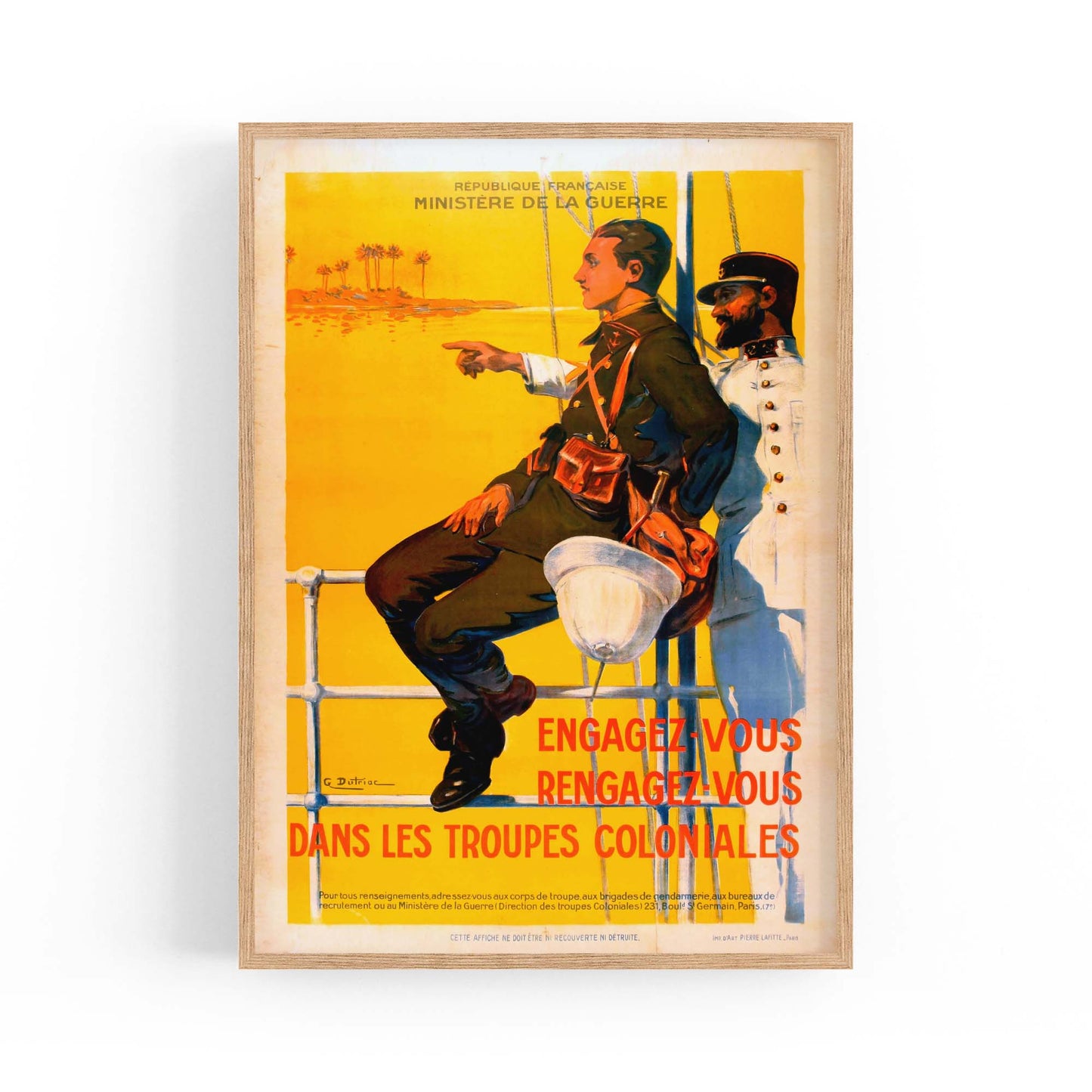 French "Engagez Vous" Shipping Vintage Wall Art - The Affordable Art Company