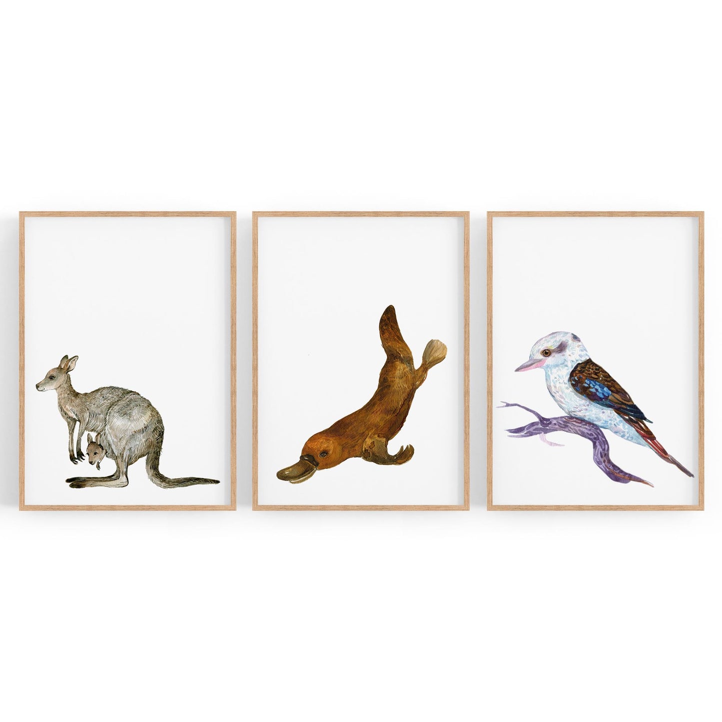 Set of Australian Animals Nursery Cute Wall Art #2 - The Affordable Art Company