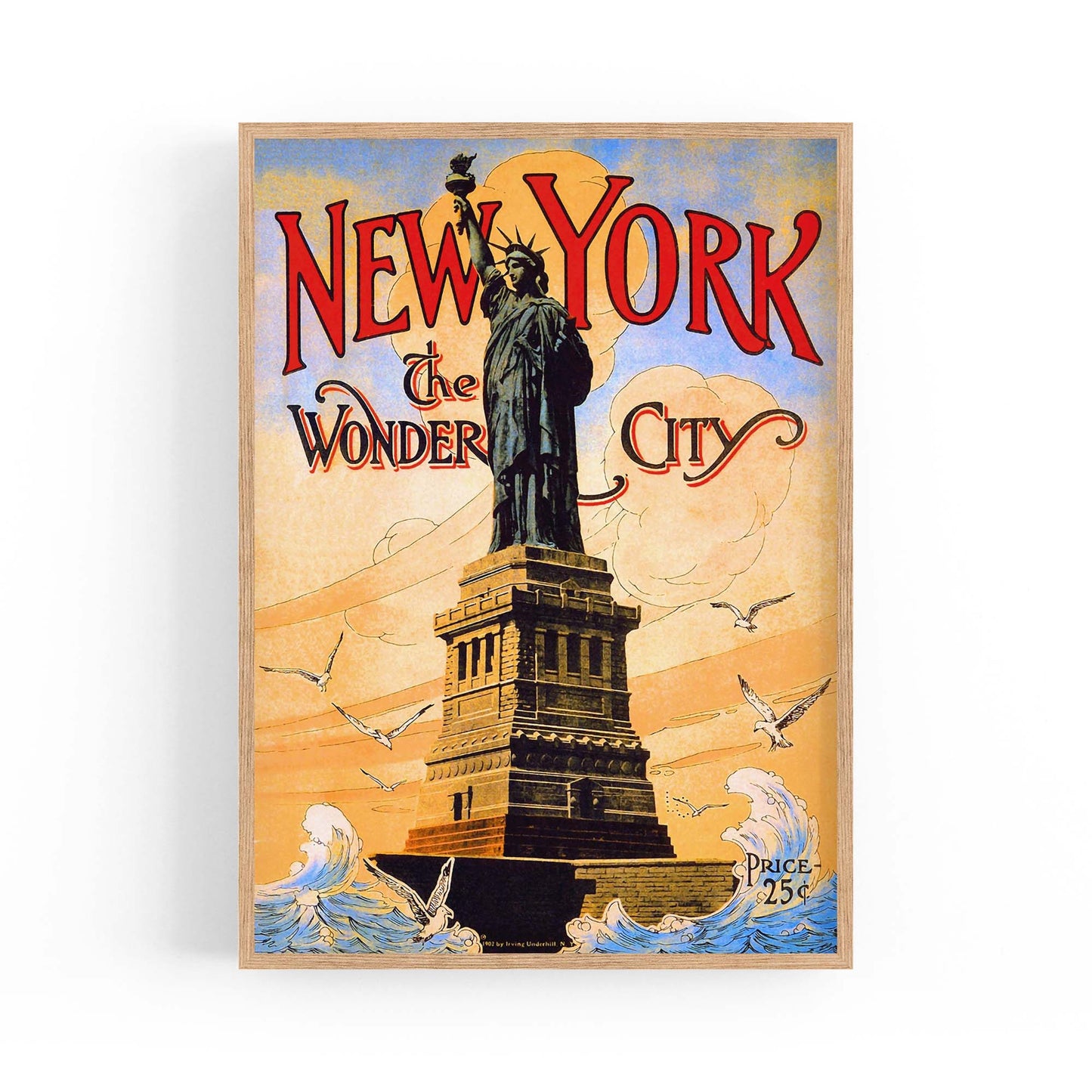 Statue of Liberty, New York Vintage Advert Wall Art - The Affordable Art Company