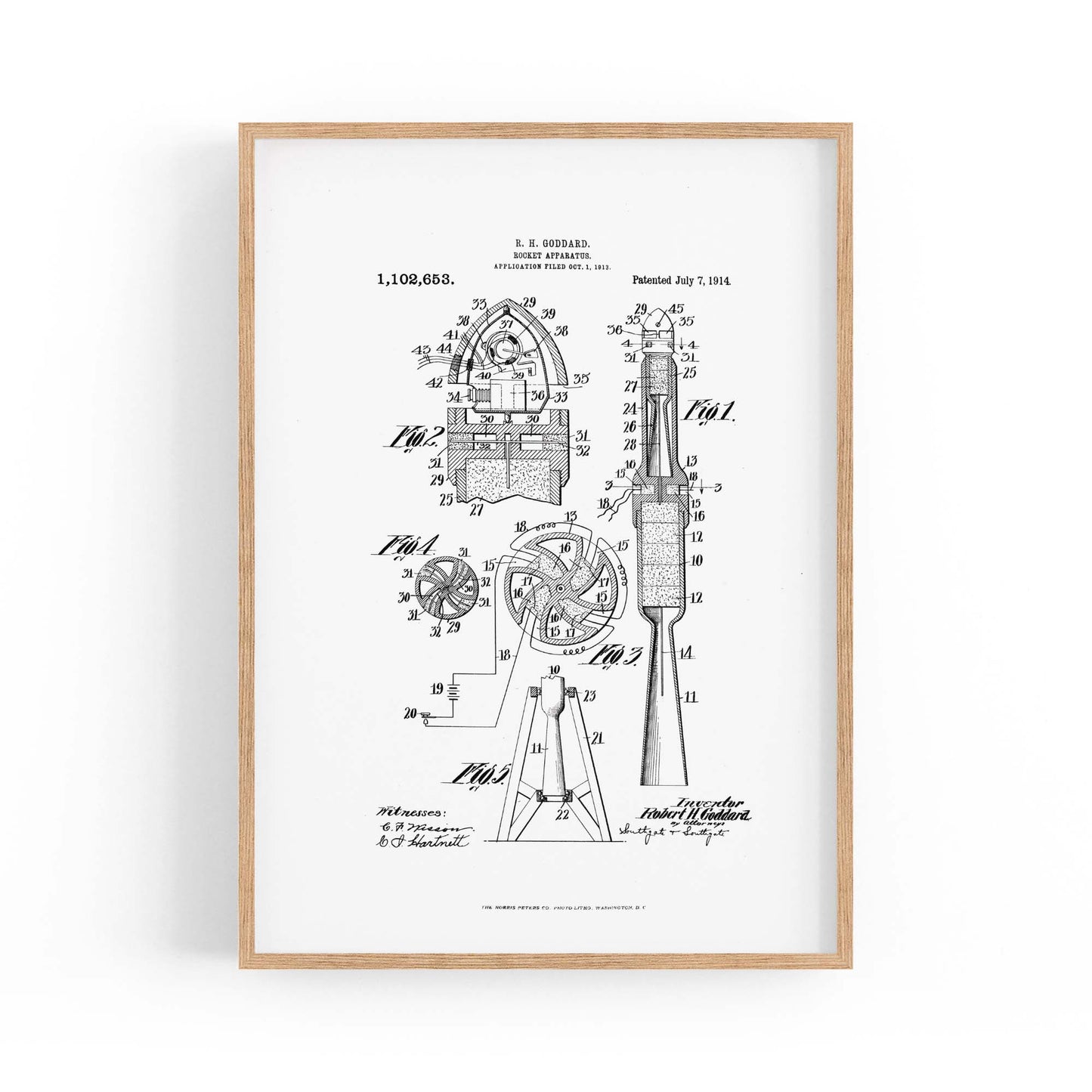 Vintage Rocket Patent Engineering Wall Art #2 - The Affordable Art Company