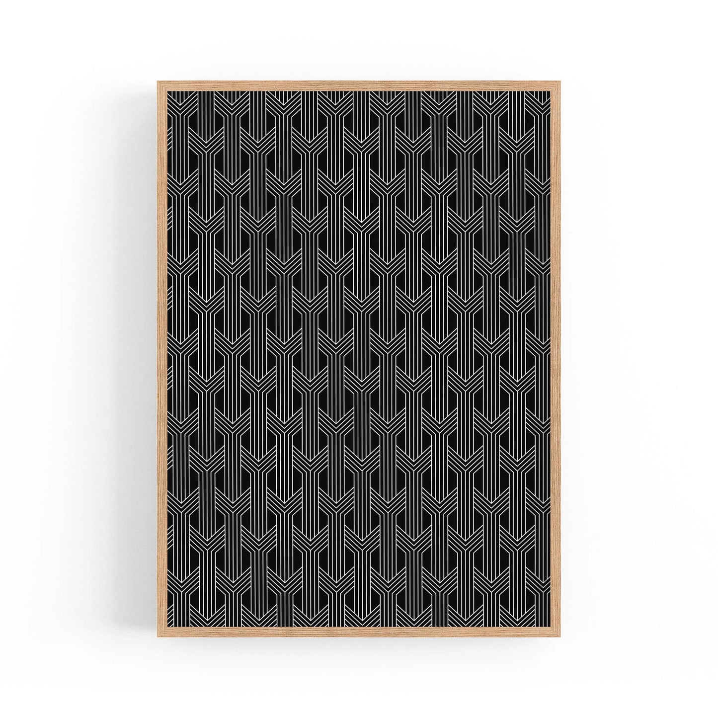 Geometric Pattern Abstract Black & White Wall Art #3 - The Affordable Art Company