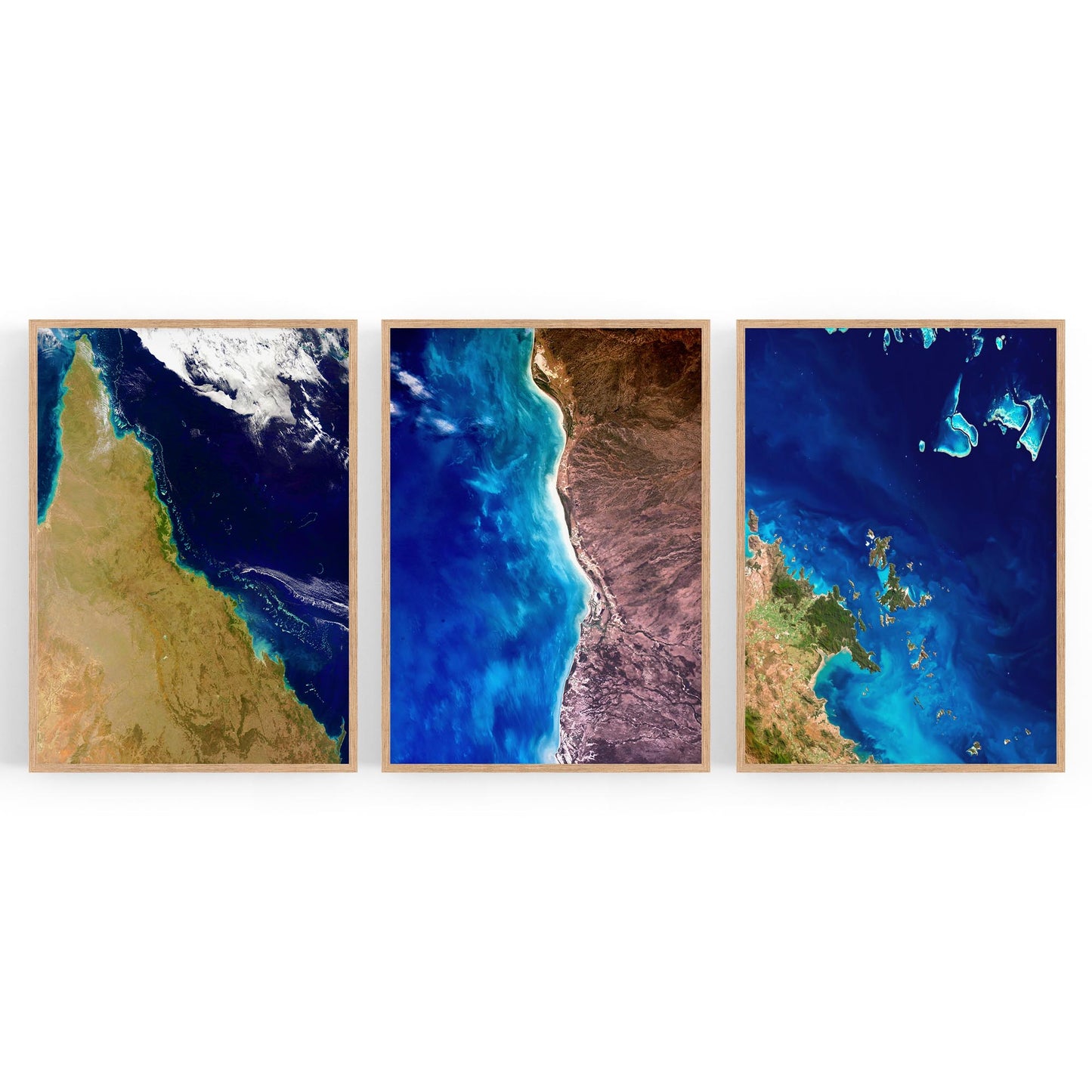 Set of Australian Satellite Photographs Wall Art - The Affordable Art Company