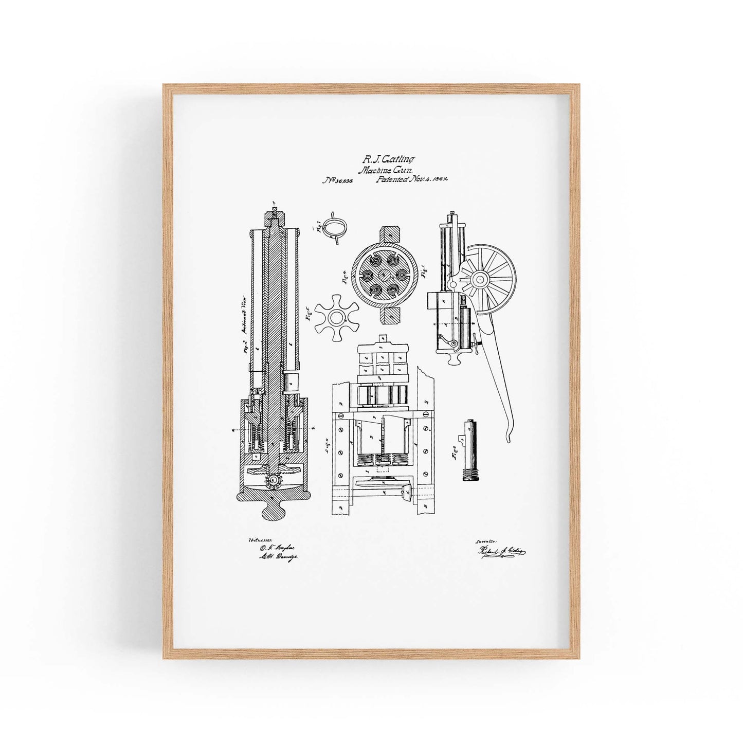 Vintage Machine Gun Patent Wall Art #2 - The Affordable Art Company