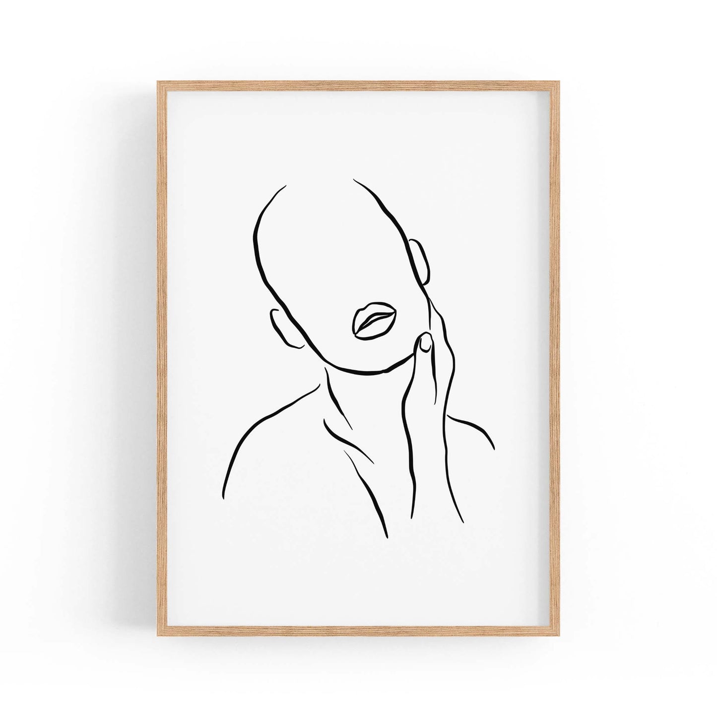 Thoughtful Female Minimal Line Drawing Wall Art - The Affordable Art Company