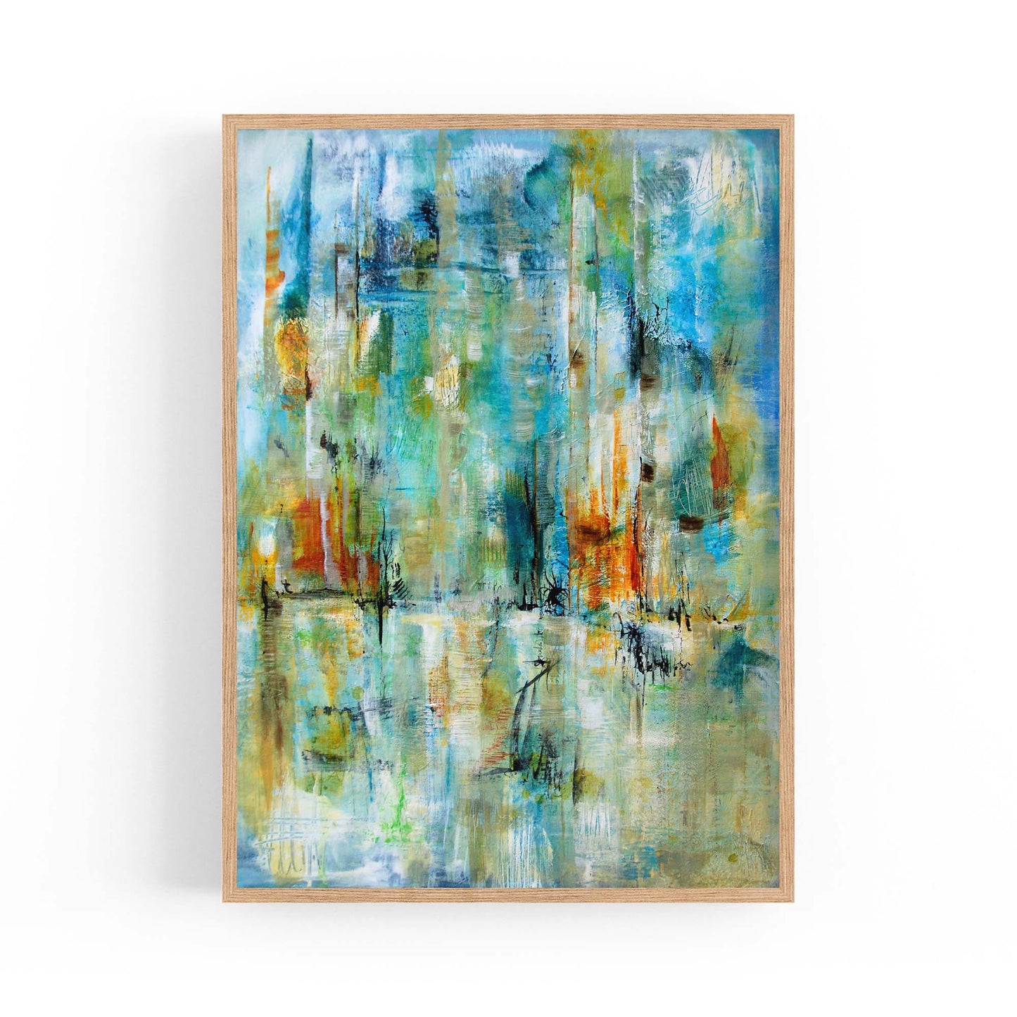 Blue Abstract Painting Minimal Modern Wall Art #2 - The Affordable Art Company