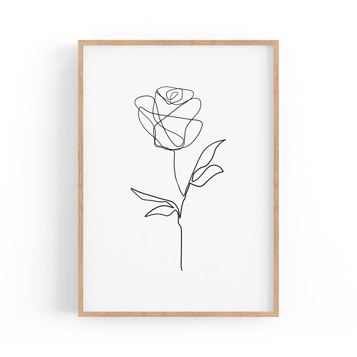 Minimal Line Flower Drawing Wall Art #2 - The Affordable Art Company