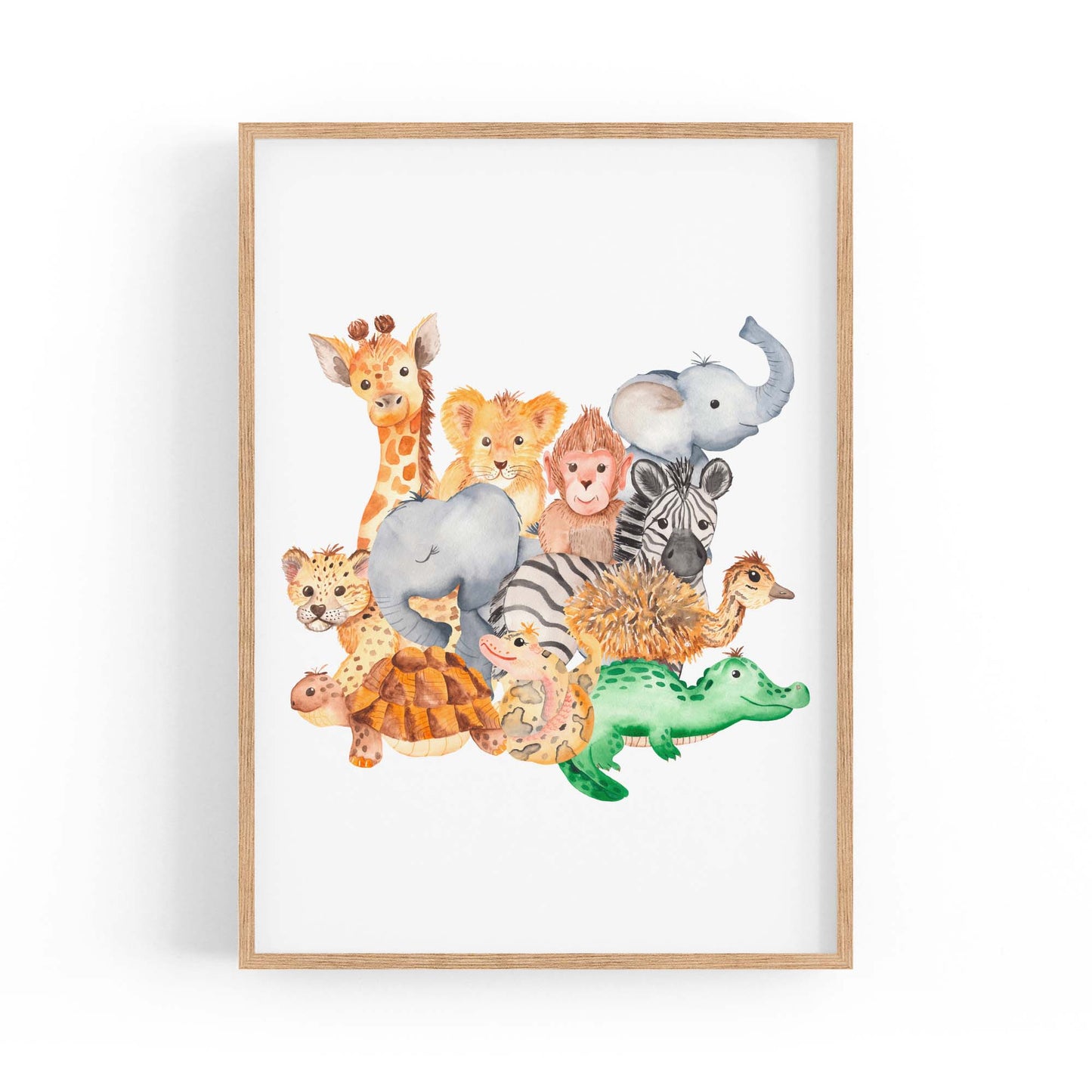 Safari Animal Group Painting Nursery Wall Art #2 - The Affordable Art Company