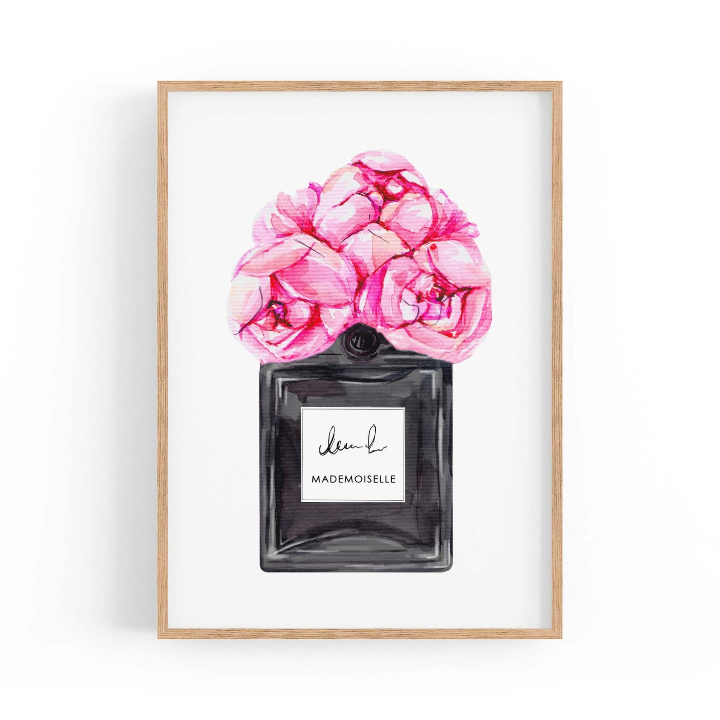 Pink Floral Perfume Bottle Fashion Flowers Wall Art #4 - The Affordable Art Company