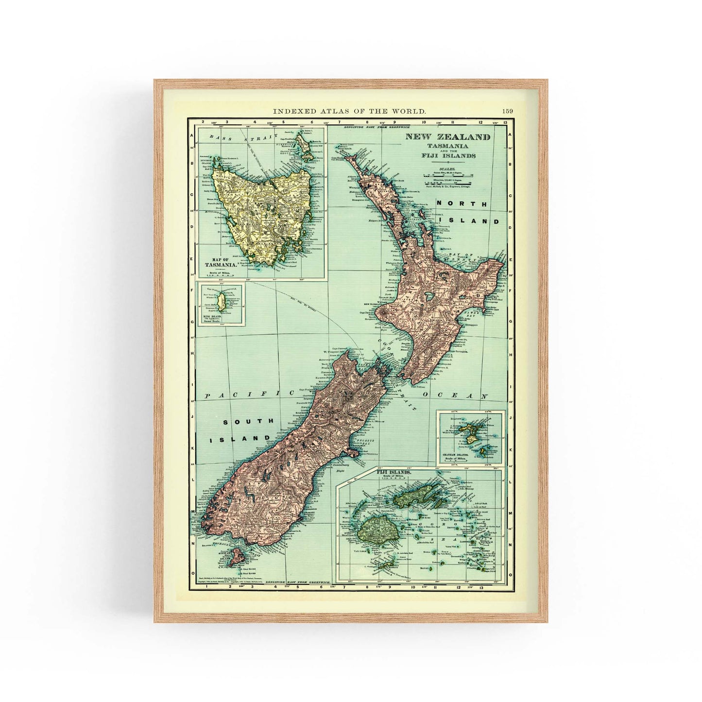 New Zealand Vintage Map Old Wall Art - The Affordable Art Company