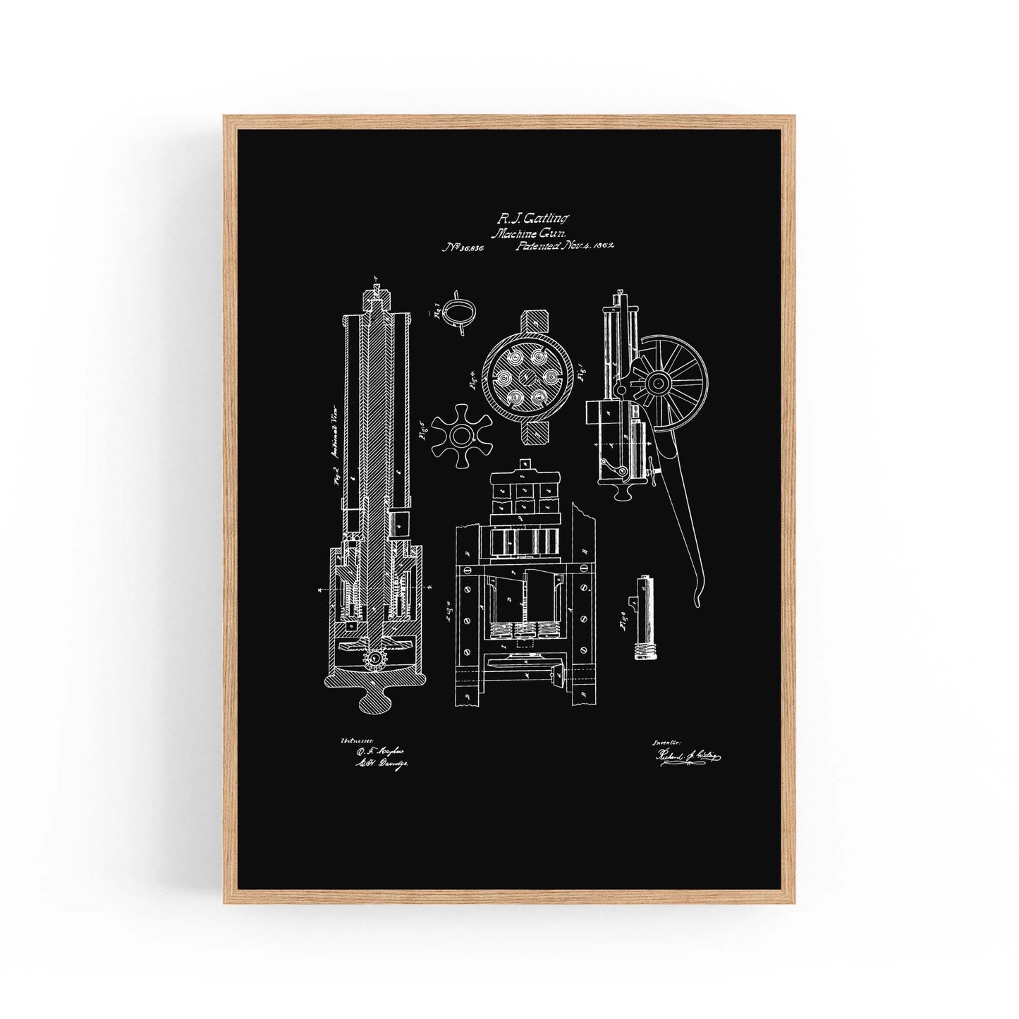 Vintage Machine Gun Patent Wall Art #1 - The Affordable Art Company