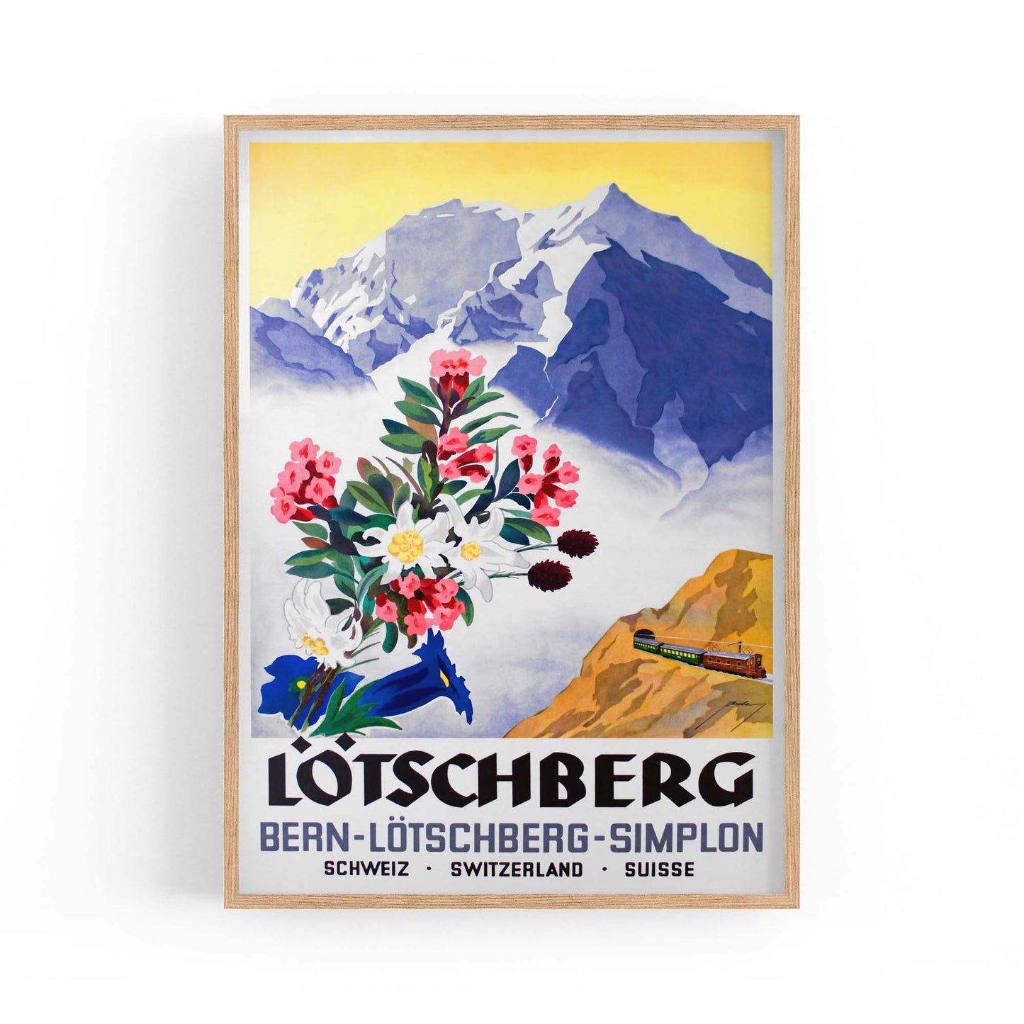 Lotschberg Switzerland Vintage Travel Advert Wall Art - The Affordable Art Company