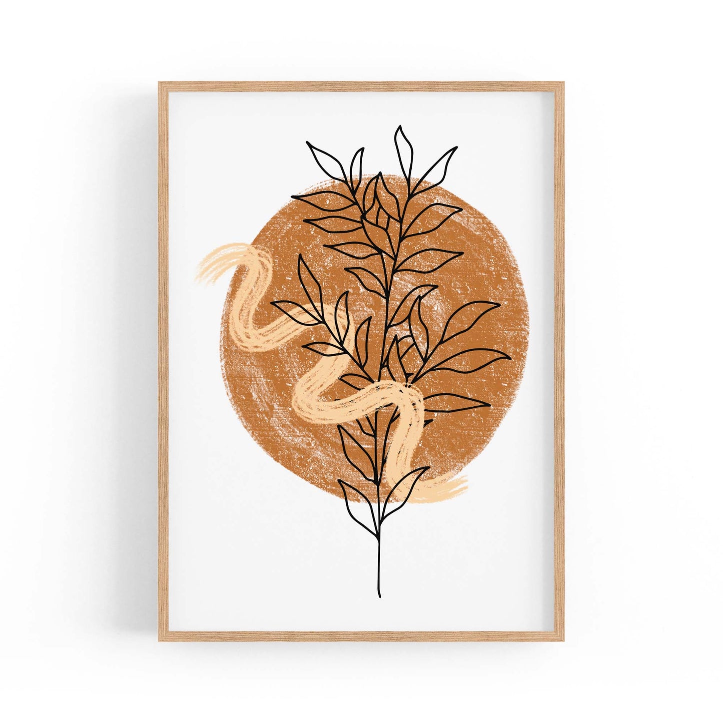 Plant Abstract Minimal Retro Drawing Wall Art #1 - The Affordable Art Company