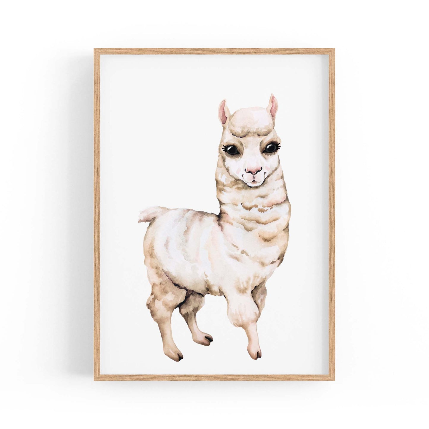 Cartoon Llama Cute Nursery Baby Animal Wall Art - The Affordable Art Company