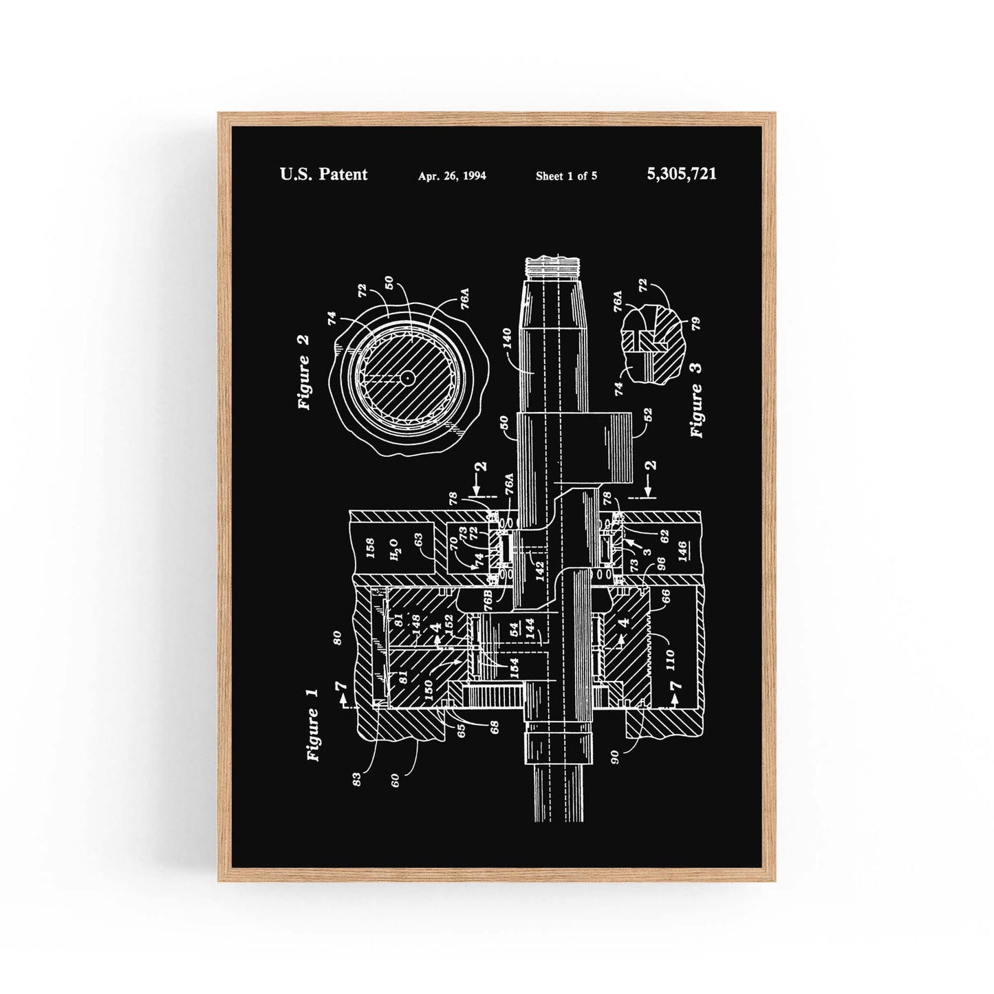 Vintage Rotary Engine Patent Engineering Wall Art #1 - The Affordable Art Company