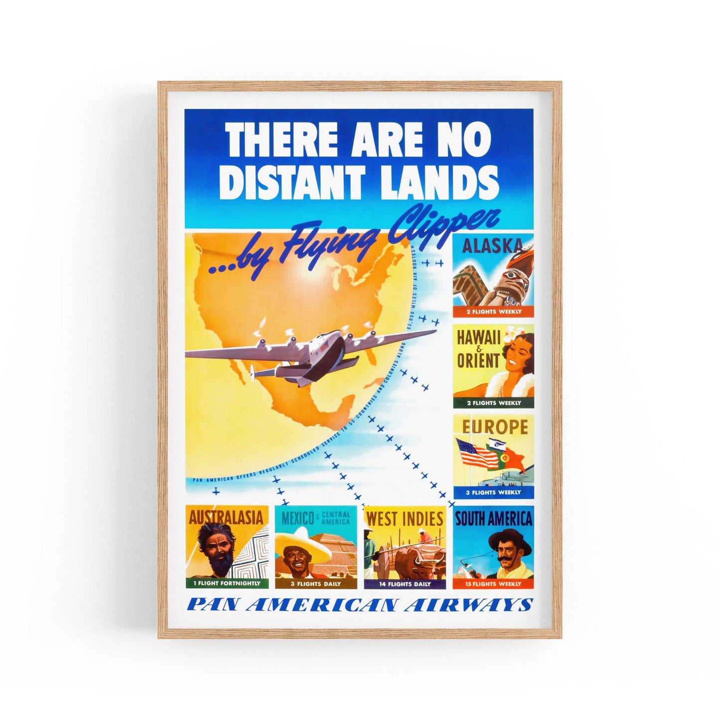 Pan American Airways "Distant Lands" Vintage Travel Advert Wall Art - The Affordable Art Company