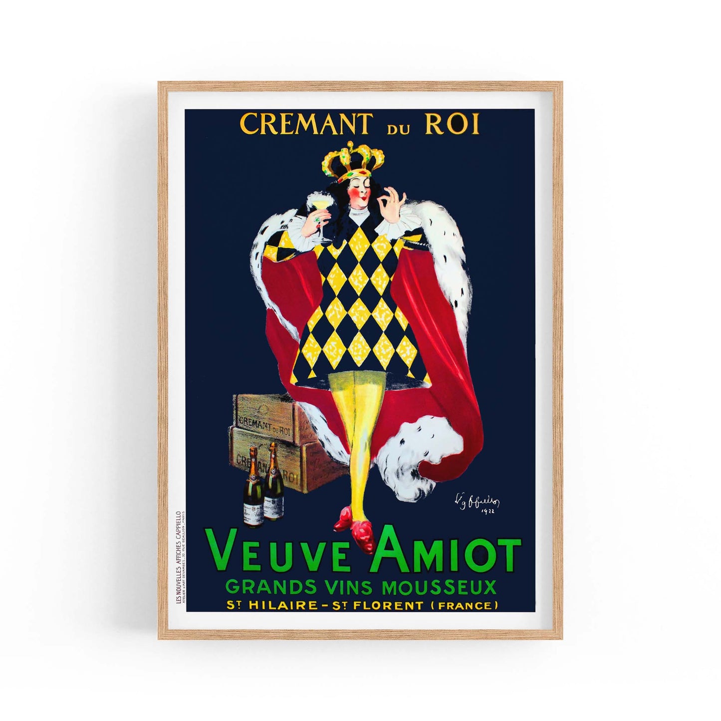 Cremant du Roi Veuve Amiot Vintage Drinks Advert Wall Art - The Affordable Art Company