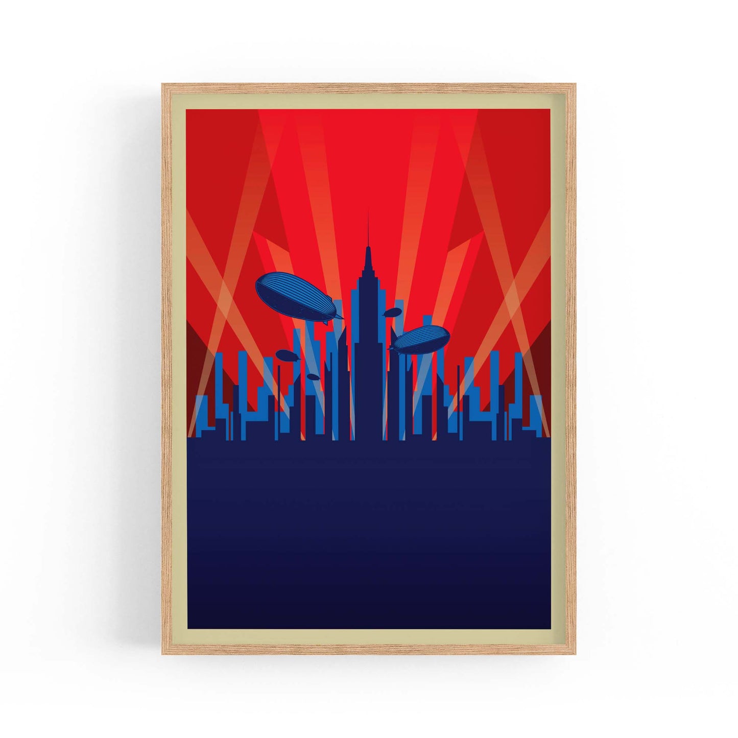Art Deco 20s New York Vintage Retro Red Wall Art - The Affordable Art Company
