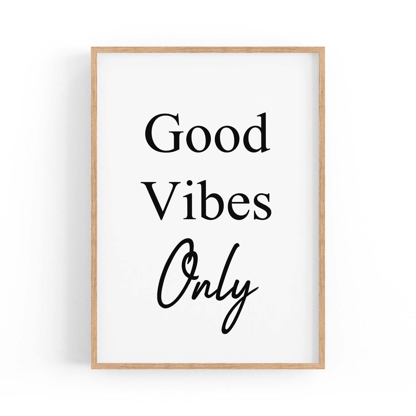 "Good Vibes" Fashion Quote Bedroom Wall Art - The Affordable Art Company