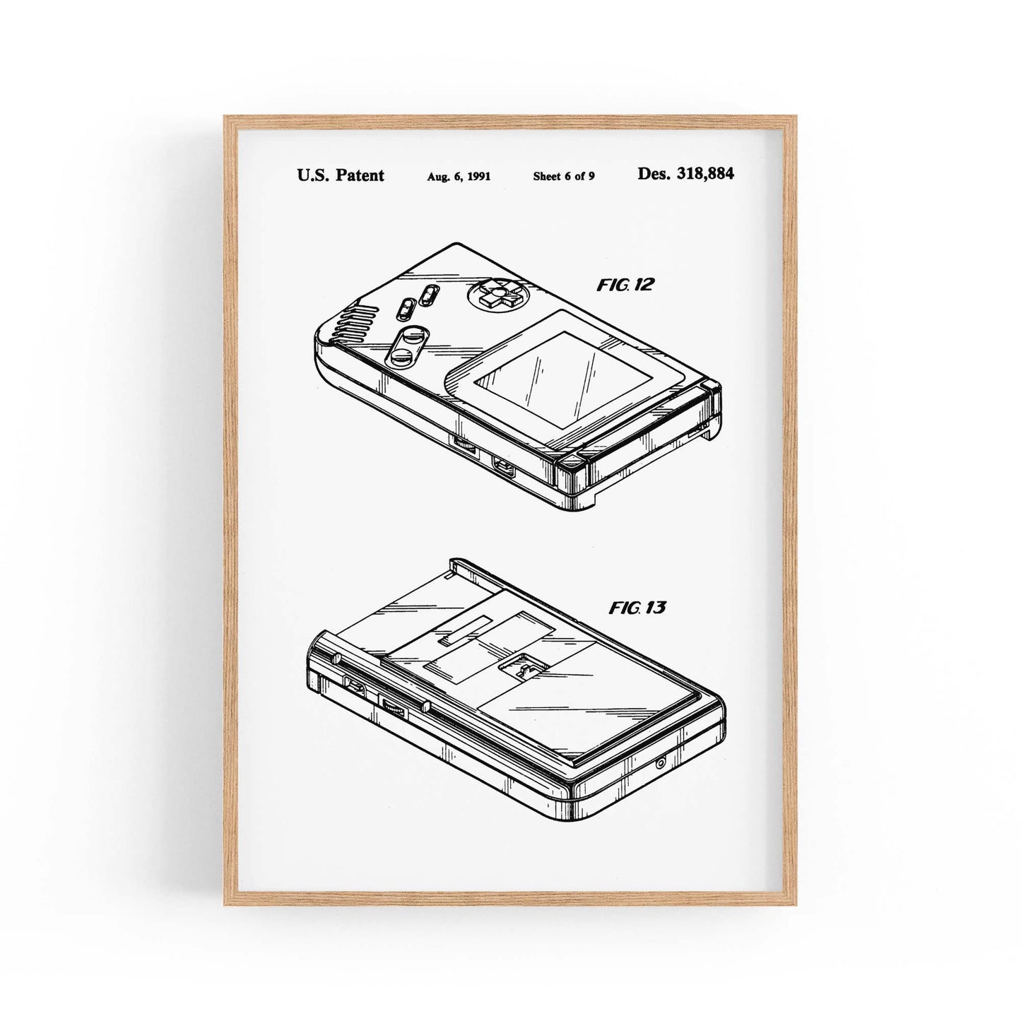 Vintage Game Boy Patent Gift Wall Art #2 - The Affordable Art Company