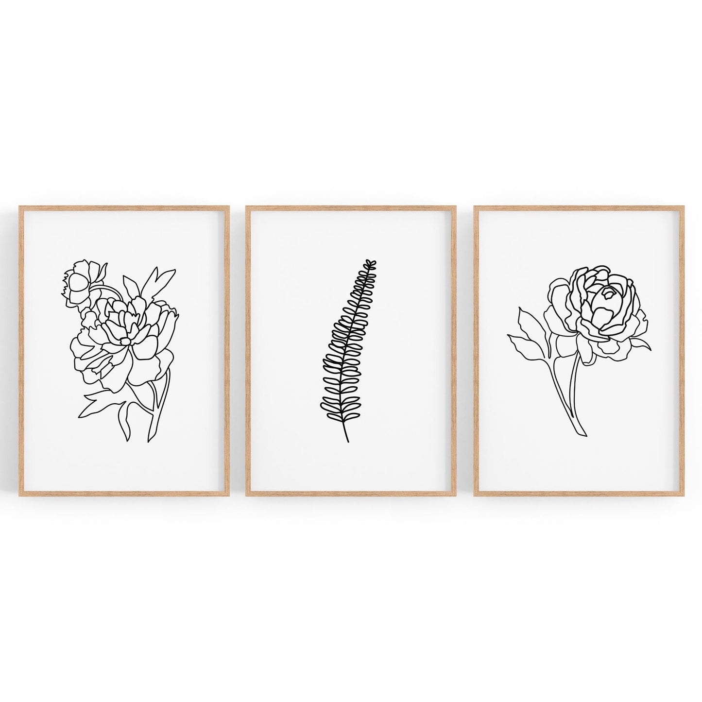 Set of Minimal Plant Abstract Hallway Wall Art #3 - The Affordable Art Company