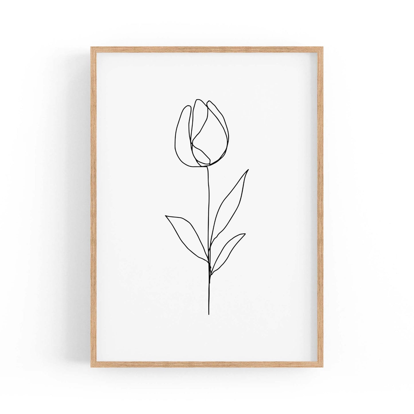 Minimal Tulip Flower Line Drawing Wall Art #5 - The Affordable Art Company