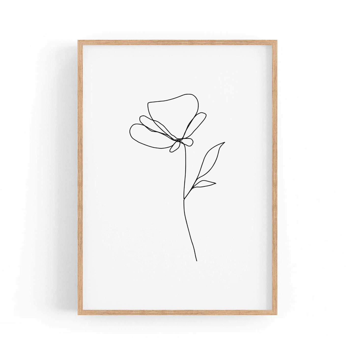 Minimal Floral Drawing Flower Abstract Wall Art #19 - The Affordable Art Company